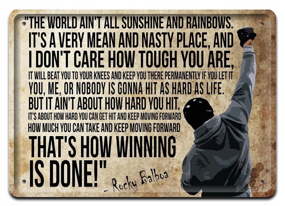 

Rocky Balboa Metalowy Szyld Plakat Vintage #08384