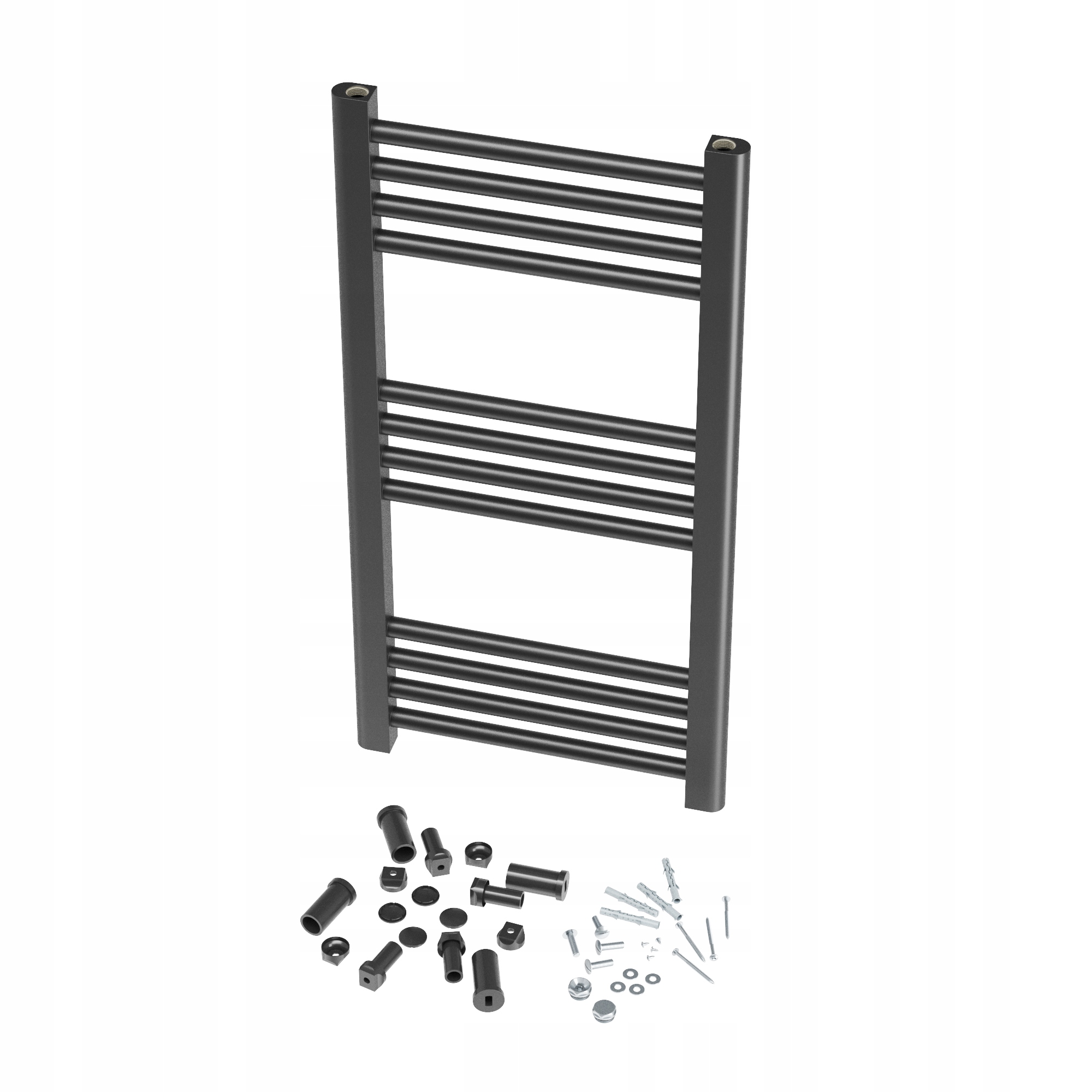 Kúpeľňový Ohrievač Čierny Rebrík 40x80 cm Moderný Kalorifer Breno
