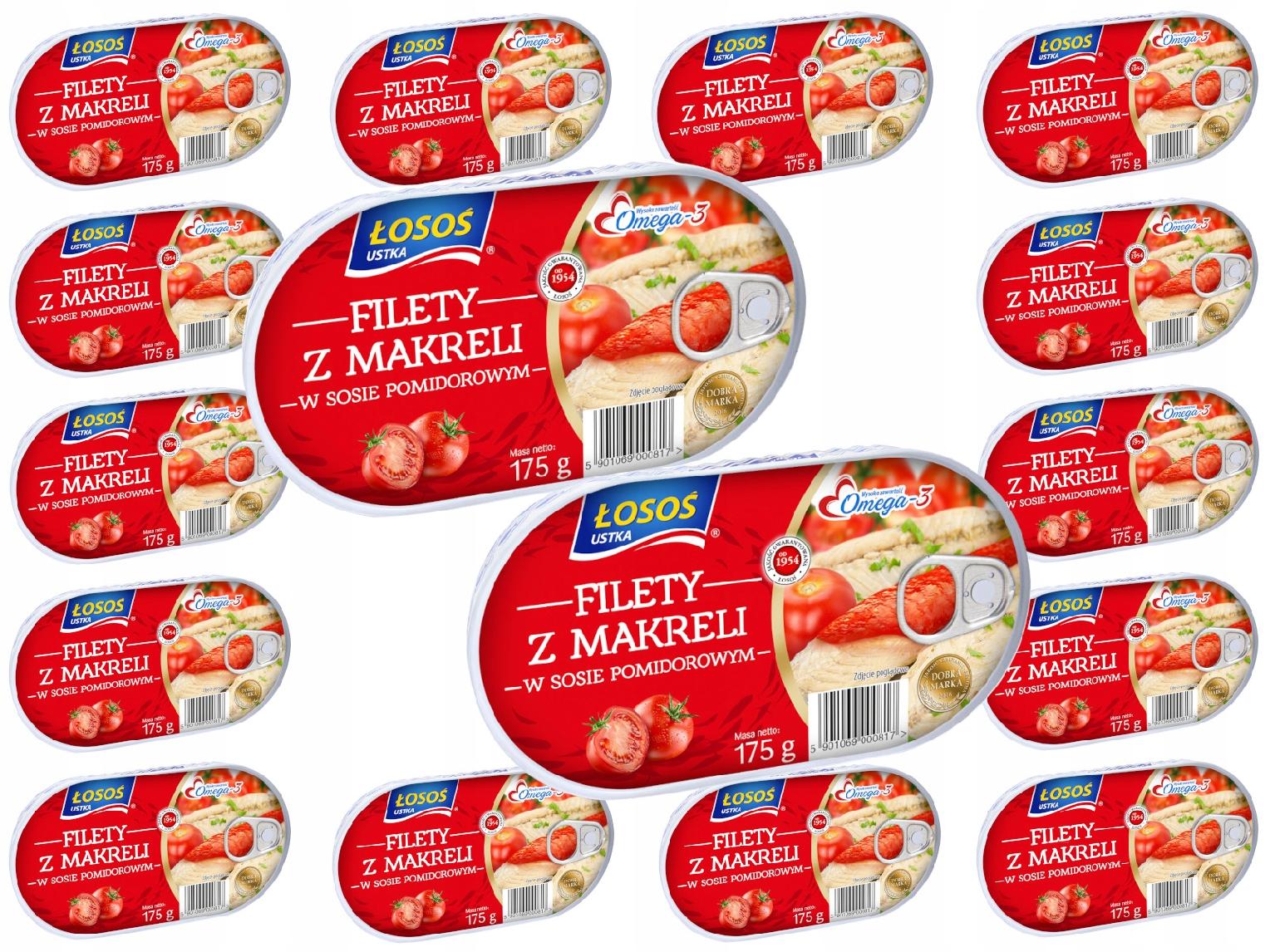 Levně Filety z makrely v rajčatech 175 g Łosoś Ustka