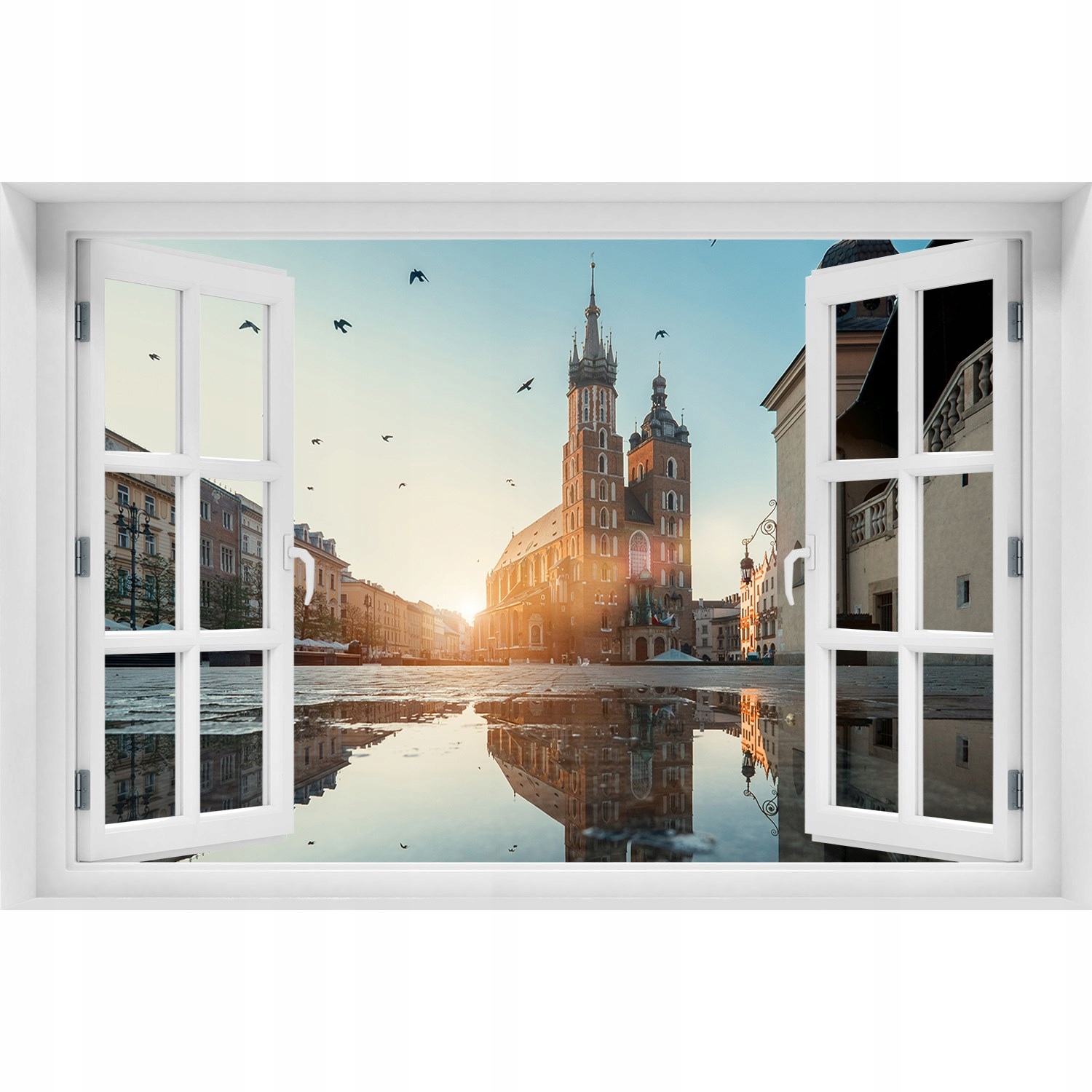 

Naklejka na ścianę 3D Okno Kraków Polska 120x80