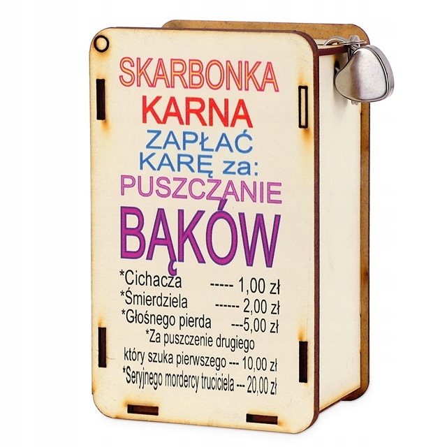 

Skarbonka puszczanie bąków (prostokątna)