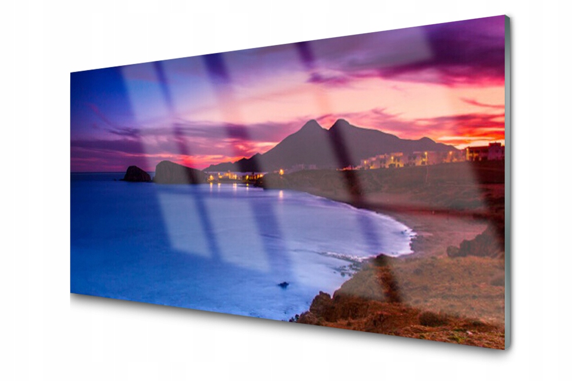 

Panel szklany dekor Morze Plaża Góry 140x70