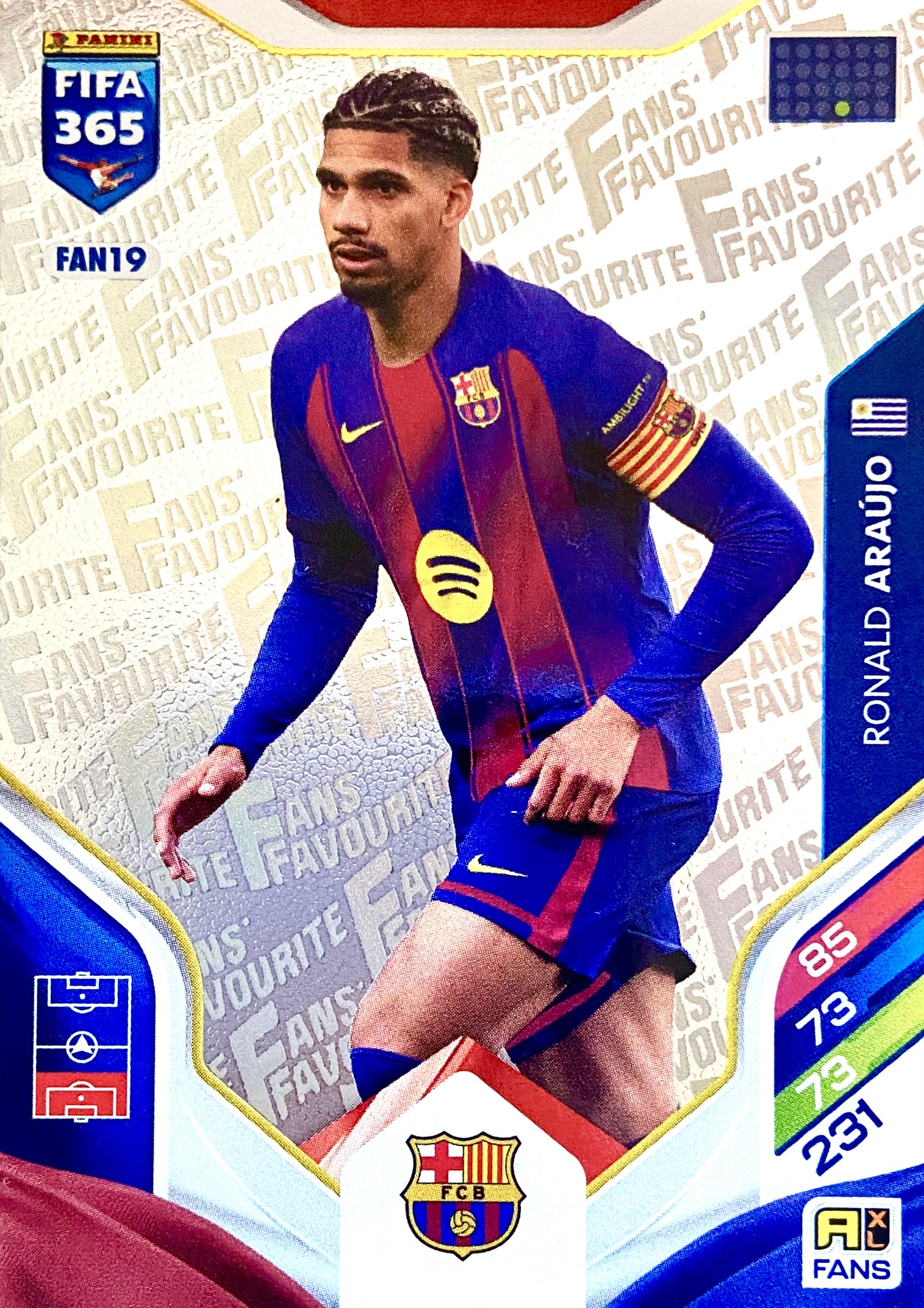 Panini Fifa 365 2026 Fans Favourite FAN19 Ronald Araujo Barcelona