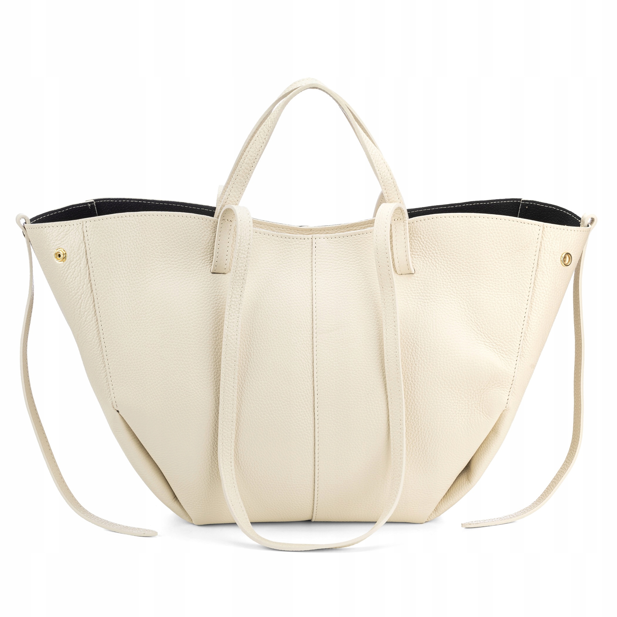 Béžová Dámská Kožená Shopper Kabelka Vera Pelle, Velká Taška Přes Rameno, Velikost A4