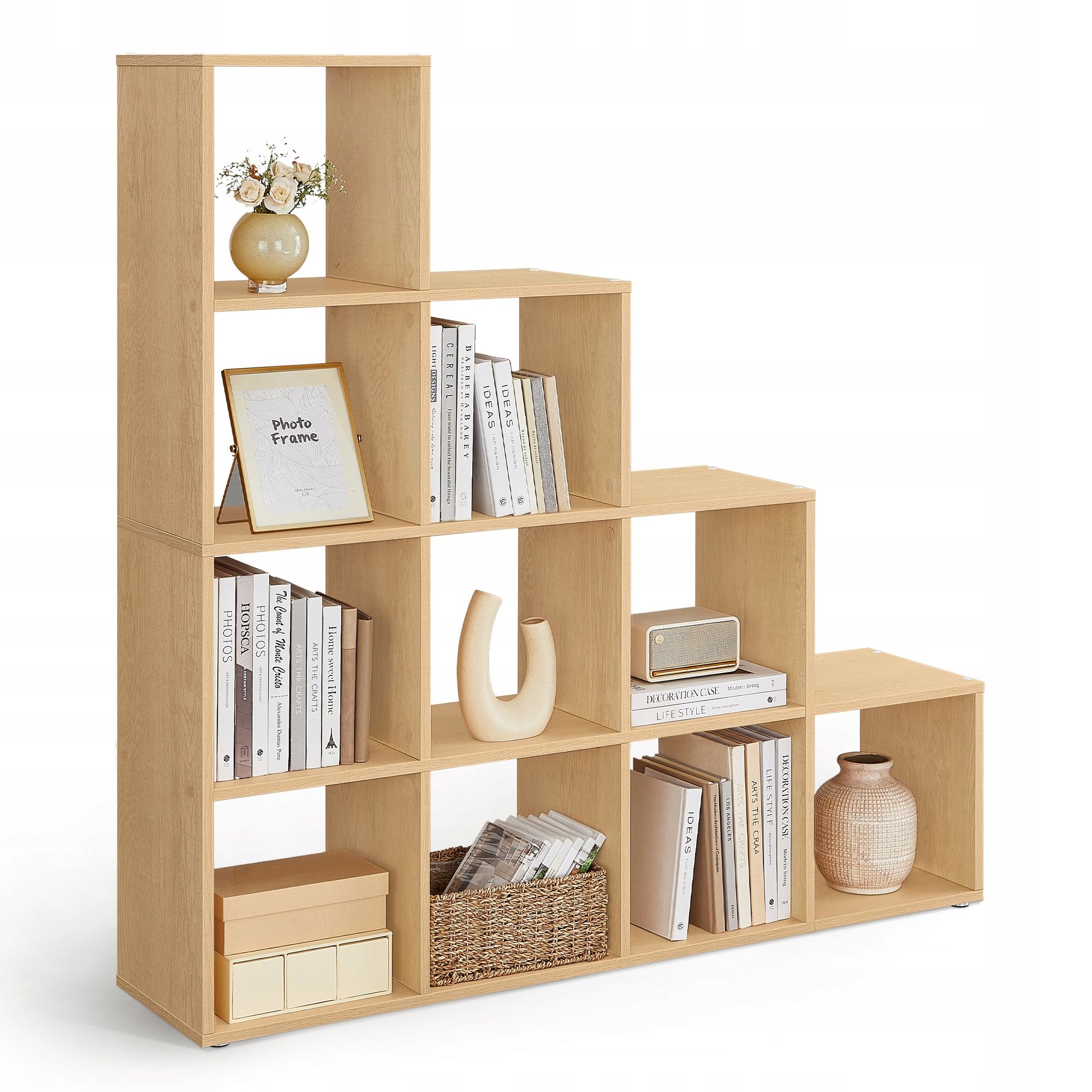 Regał Songmics 129,5 x 29 x 129,5 cm odcienie beżu