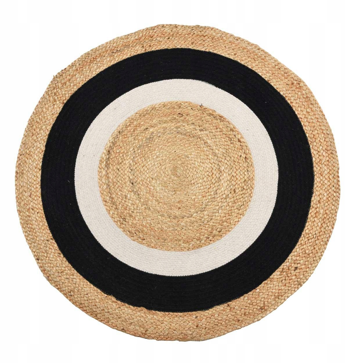 Kulatý koberec s bavlnou Boho do obývacího pokoje ložnice Pletený 90 cm eco