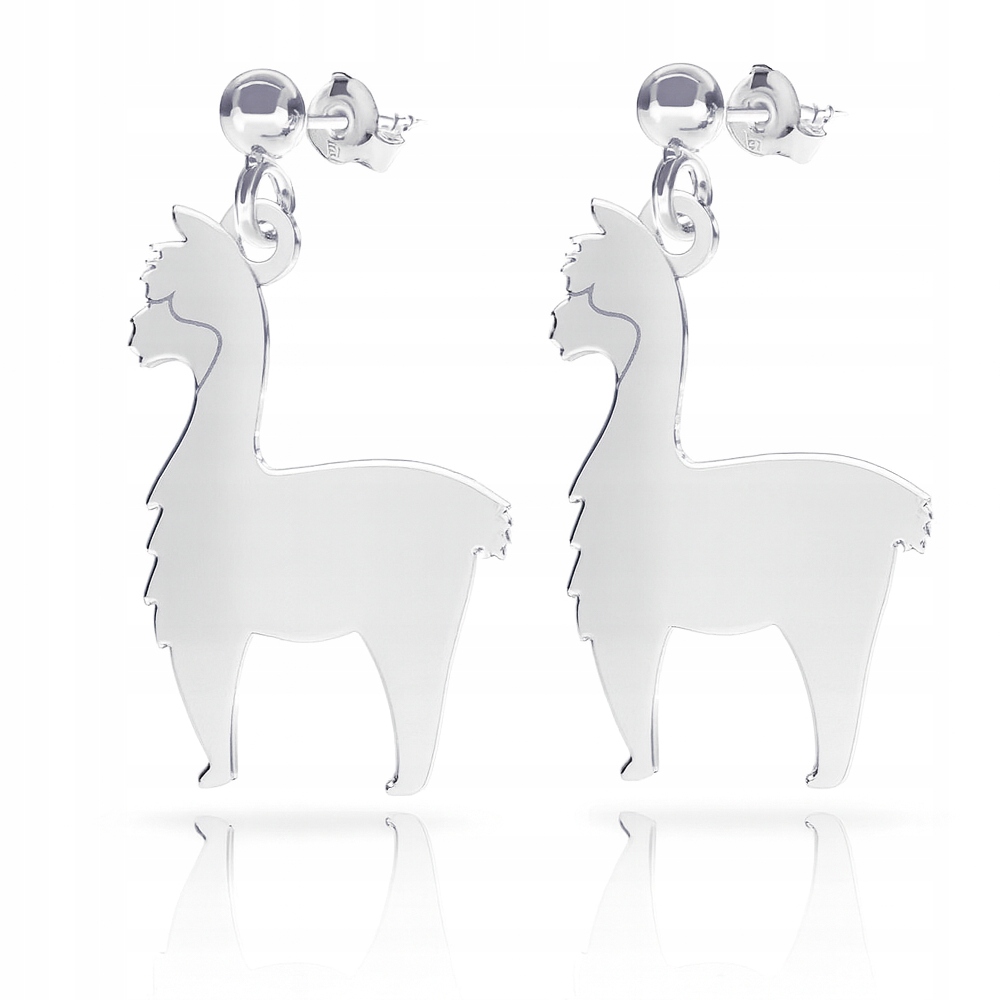 náušnice s motivem alpaky, alpaky a lamy, stříbro 925