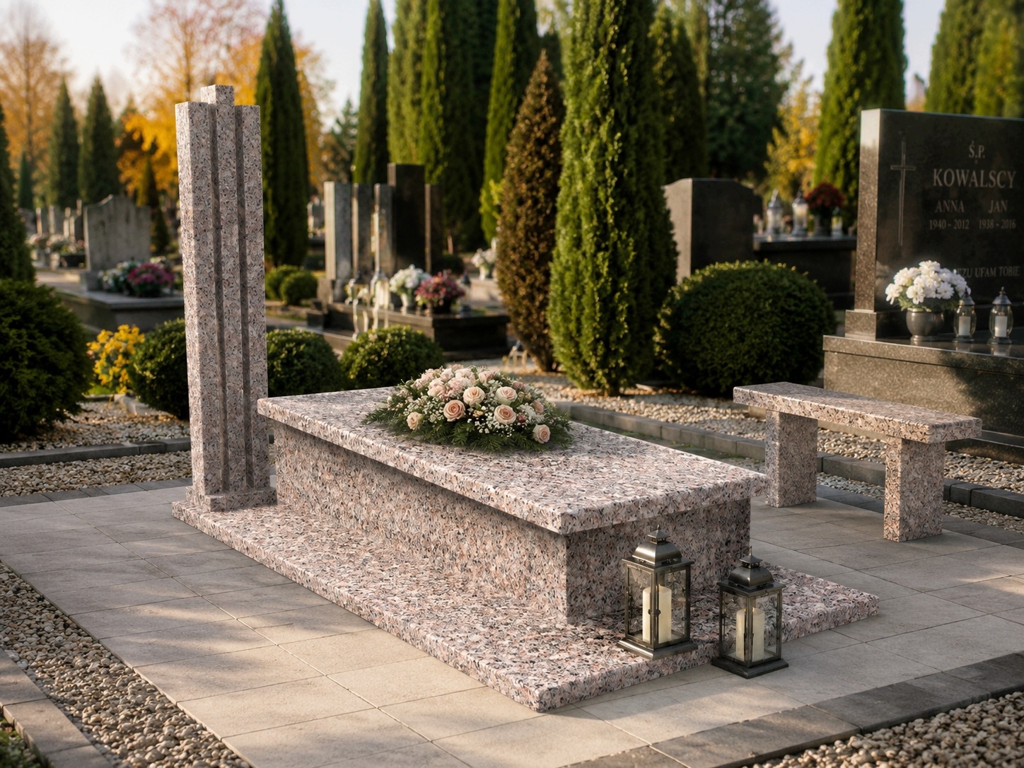 Granitový náhrobek Sarkofág Premium Památník Bronz Královský Granit