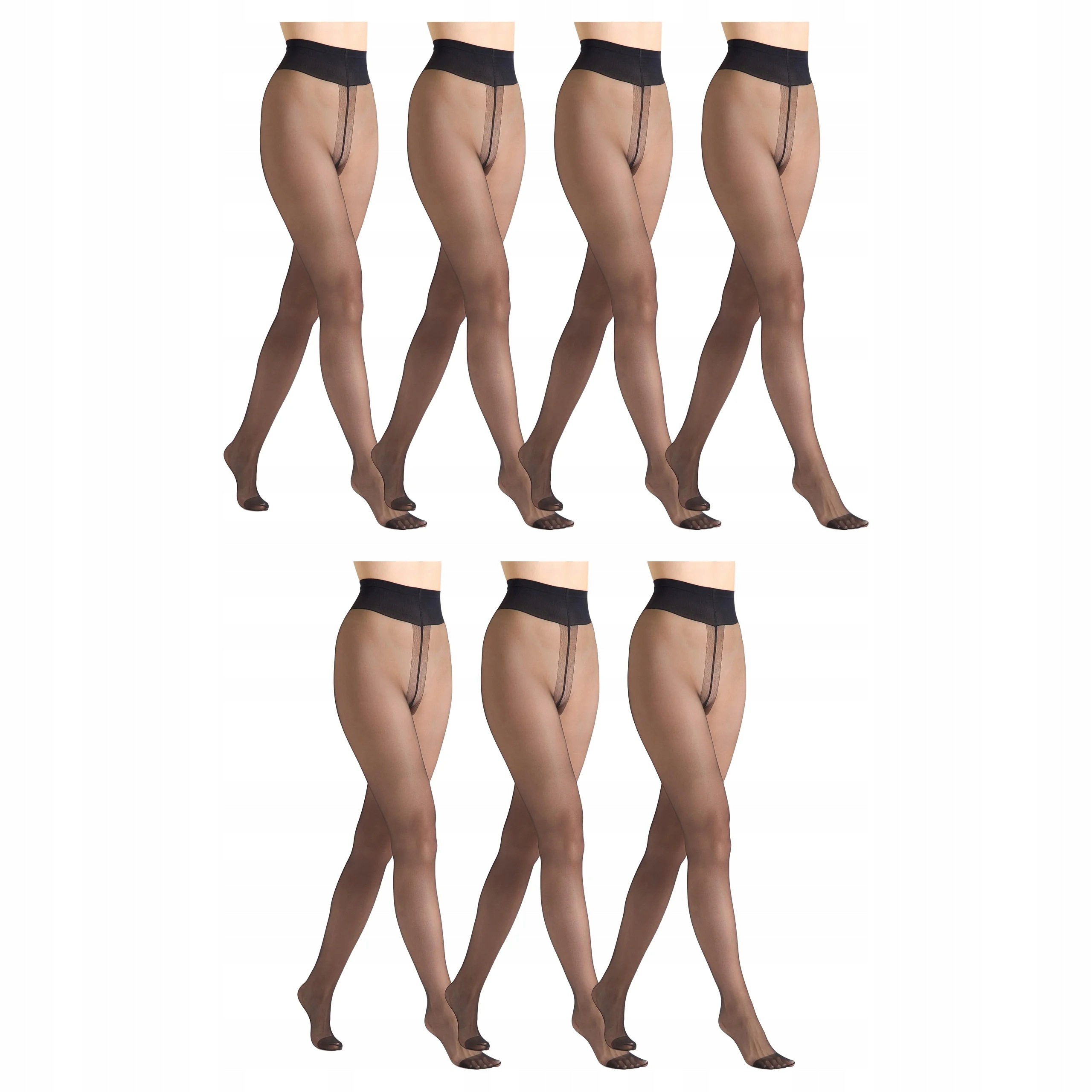 7x Punčocháče hladké Exclusive Silk 15 den Marilyn Black 3/4