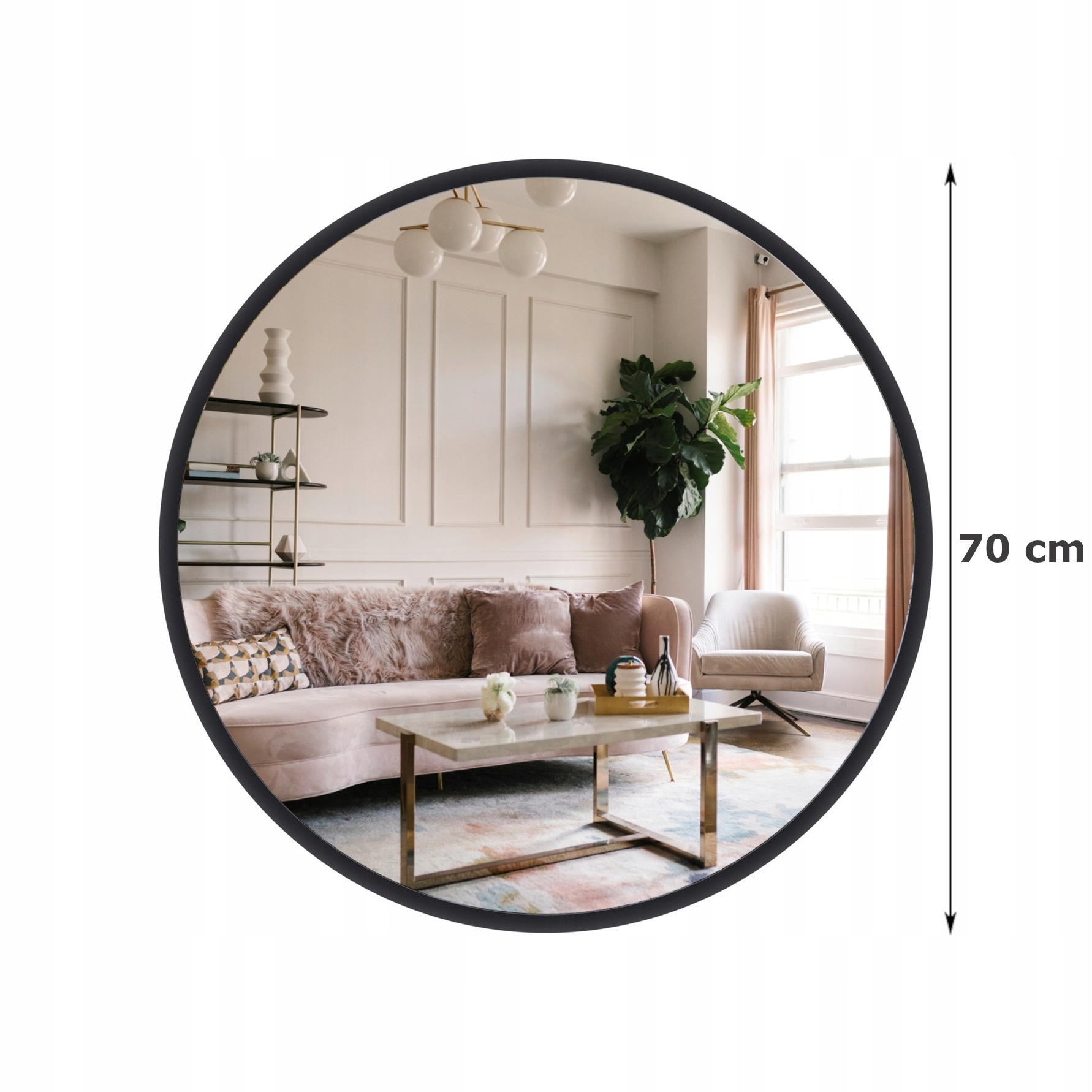 LUSTRO ŁAZIENKOWE OKRĄGŁE PODŚWIETLANE LED 70 CM Typ lustra ścienne