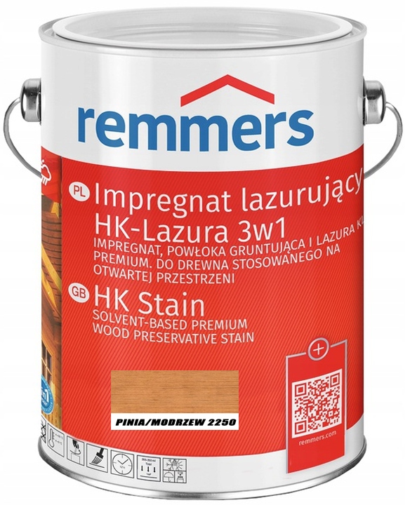 REMMERS HK-LASUR LAZURA ELEWACJI 10L PINIA/MODRZEW Zastosowanie na zewnątrz