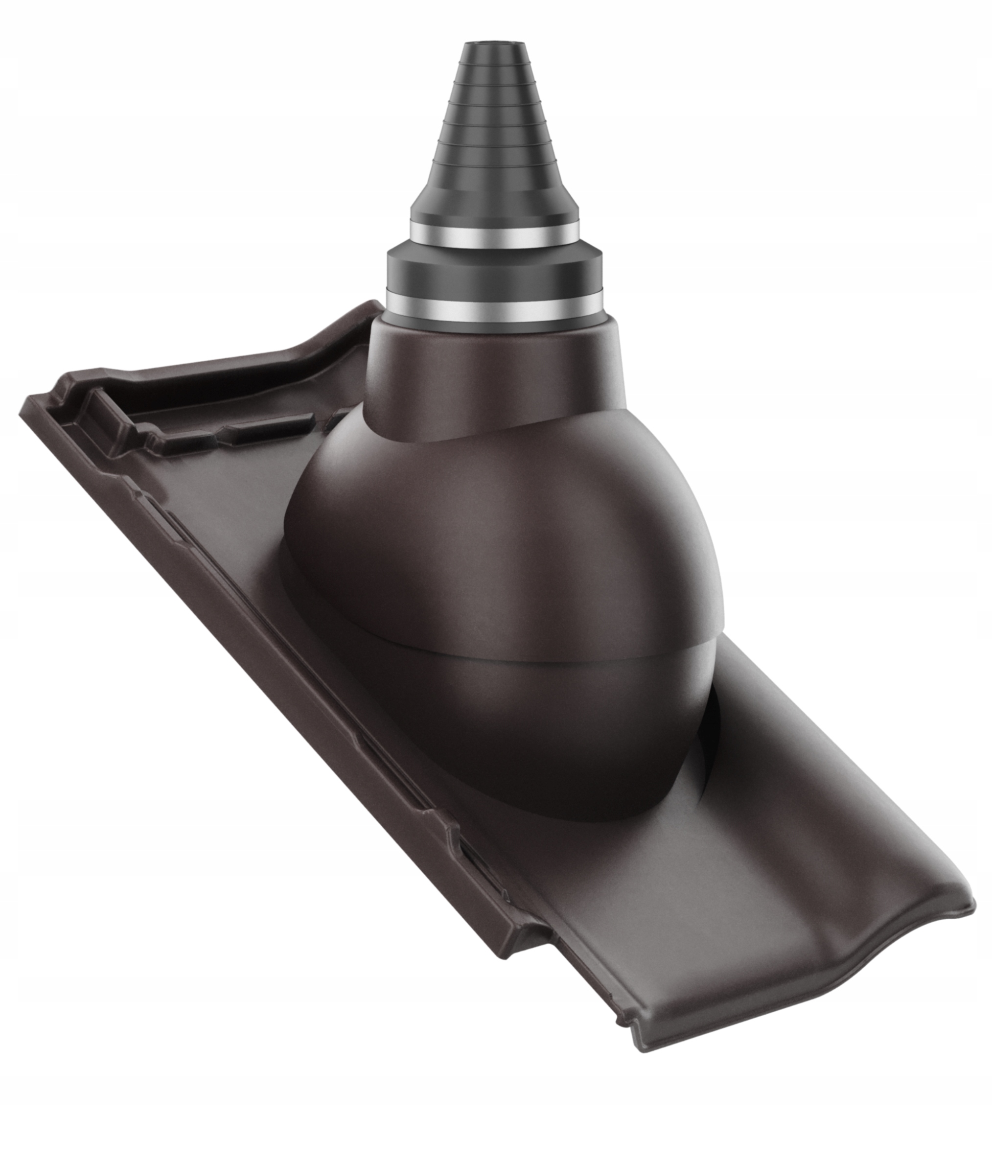 Anténní průchod těsným střešním průchodem Roben Piemont Hnědý