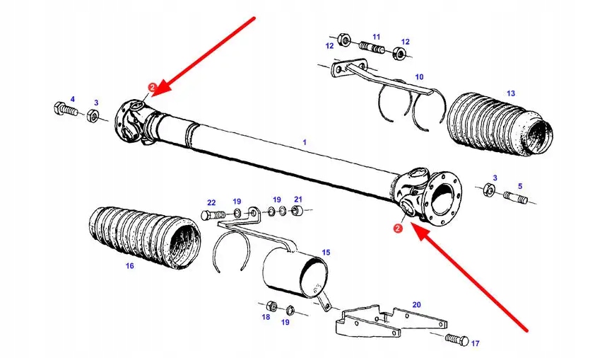 Krzyżak wału przedniego napędu Numer katalogowy części F178302080010