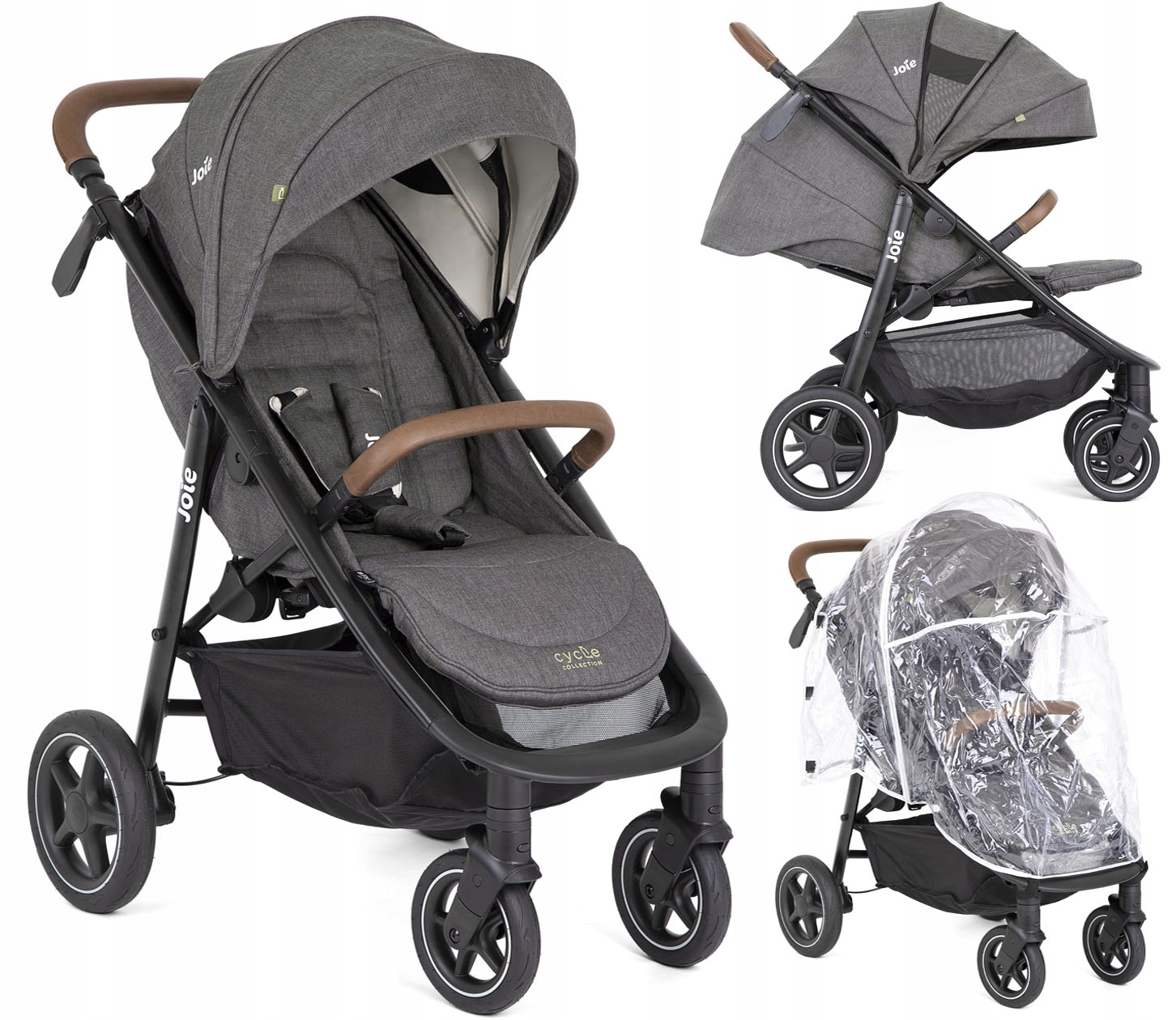 WÓZEK SPACEROWY JOIE MYTRAX PRO FOLIA SHELL GREY