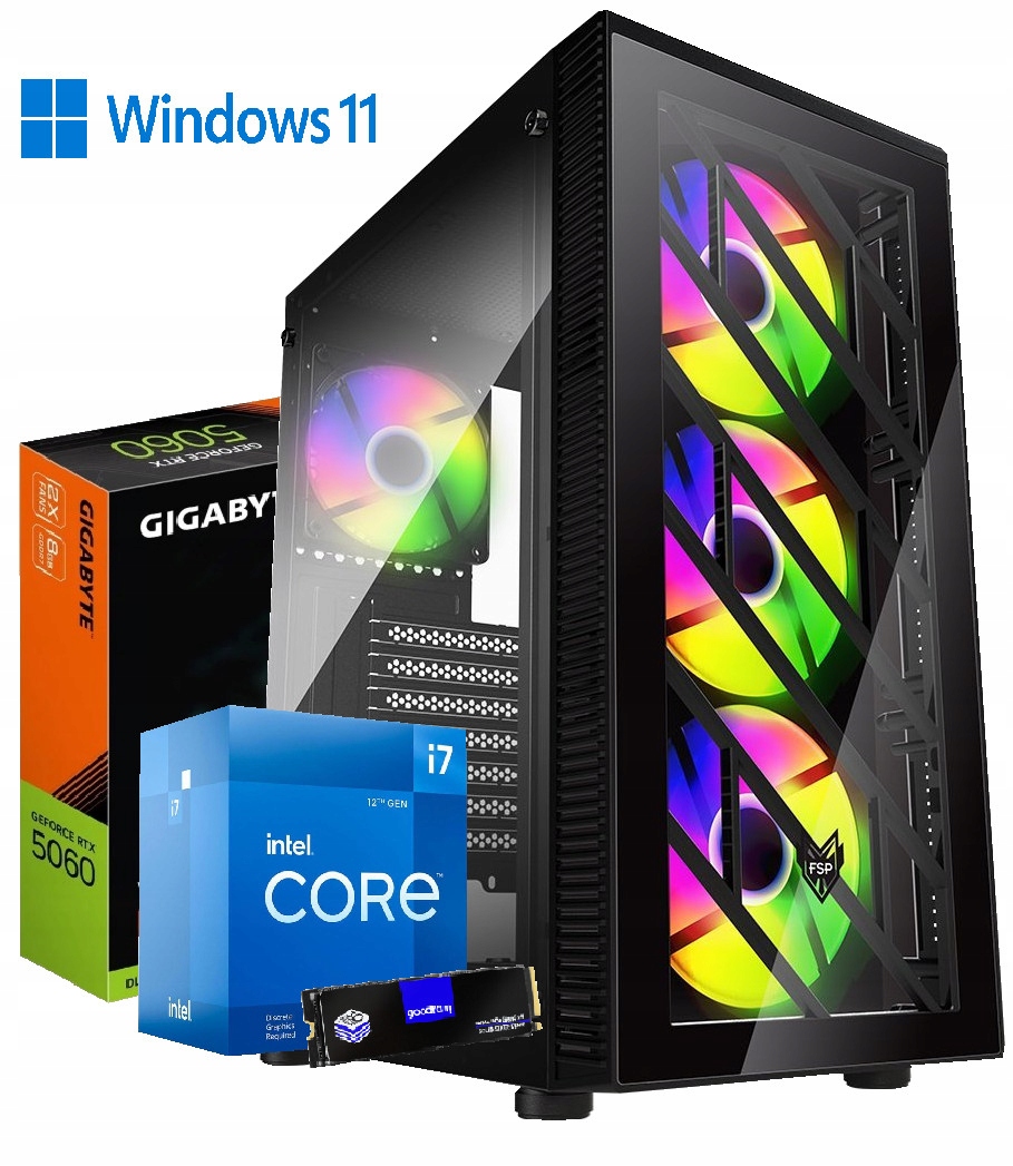 Počítač I7 12700F, Rtx 5060 8GB 32GB DDR4 960GB Ssd M.2, WIN11