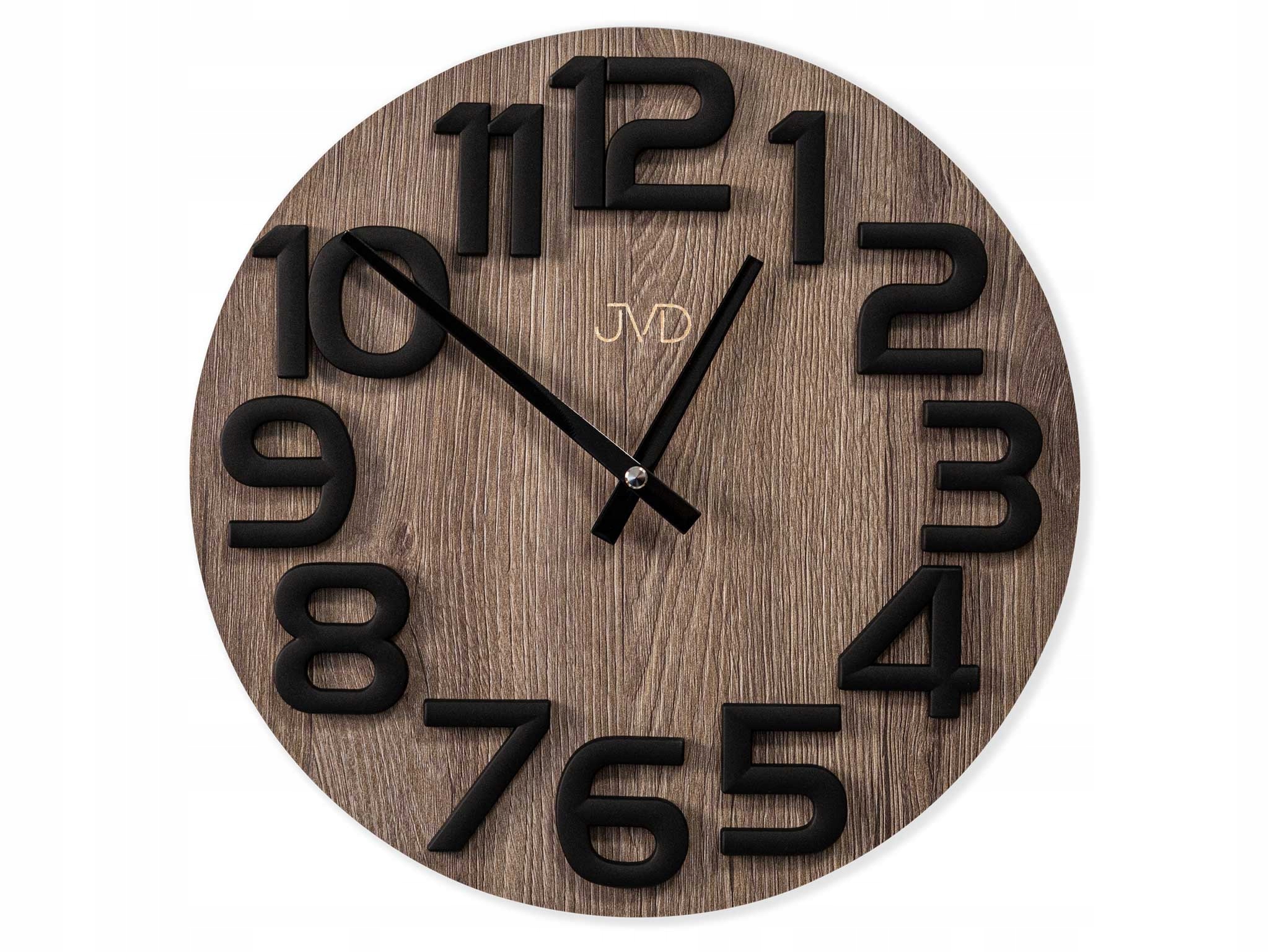 Hnedý Nástenný Hodinový Strojček Jvd HT134.1, Drevený, Čitateľný S Batériou