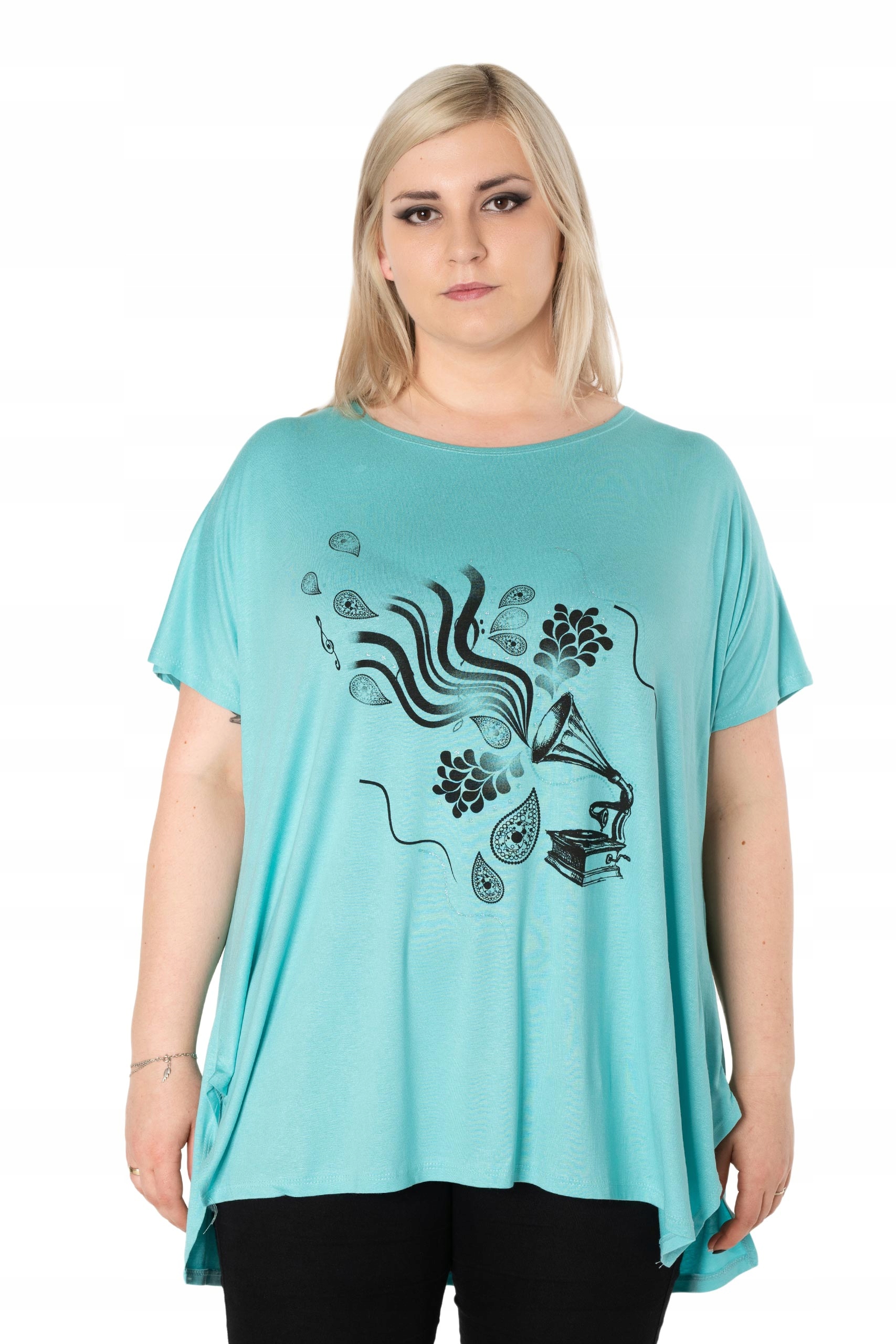 

Duża Długa Bluzka Damska Tunika Oversize 645-13