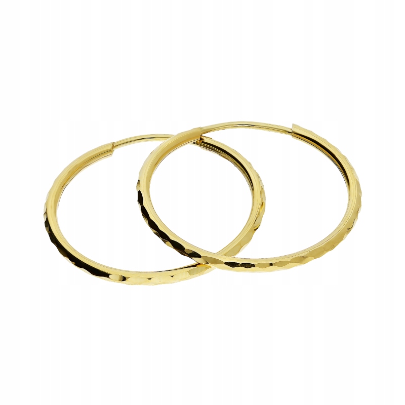 

Złote kolczyki koła grawerowane 20mm próba 585 14k