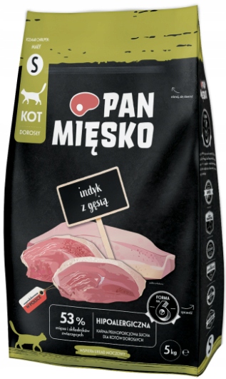 Pan Mięsko sucha karma dla kota Indyk Z Gęsią chrupki S 5 kg