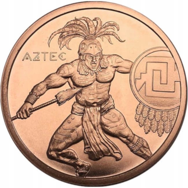 1 uncja miedzi Aztec Warrior próba 999 w Kapslu