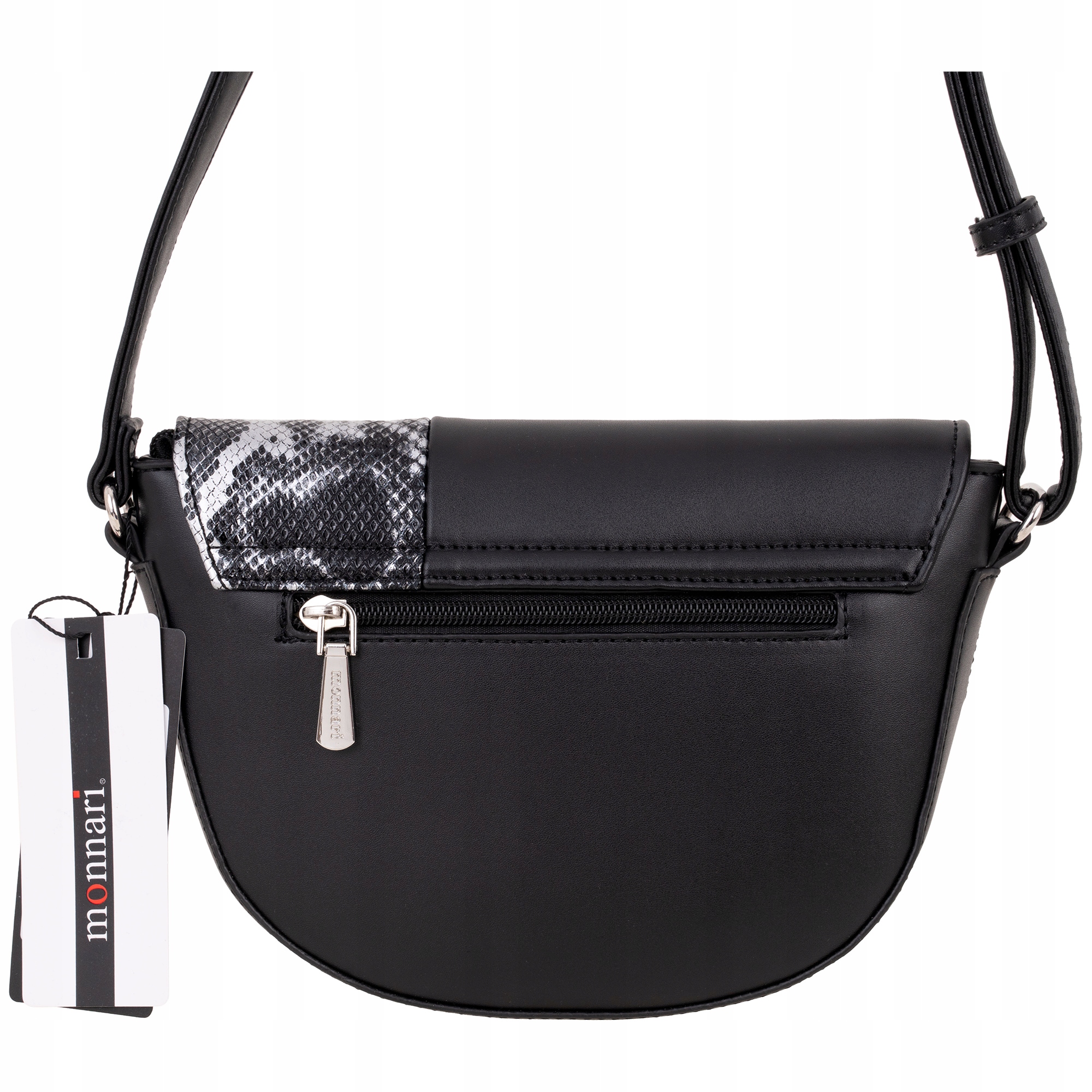 TOREBKA DAMSKA LISTONOSZKA MONNARI WĘŻOWA CZARNA Marka Monnari