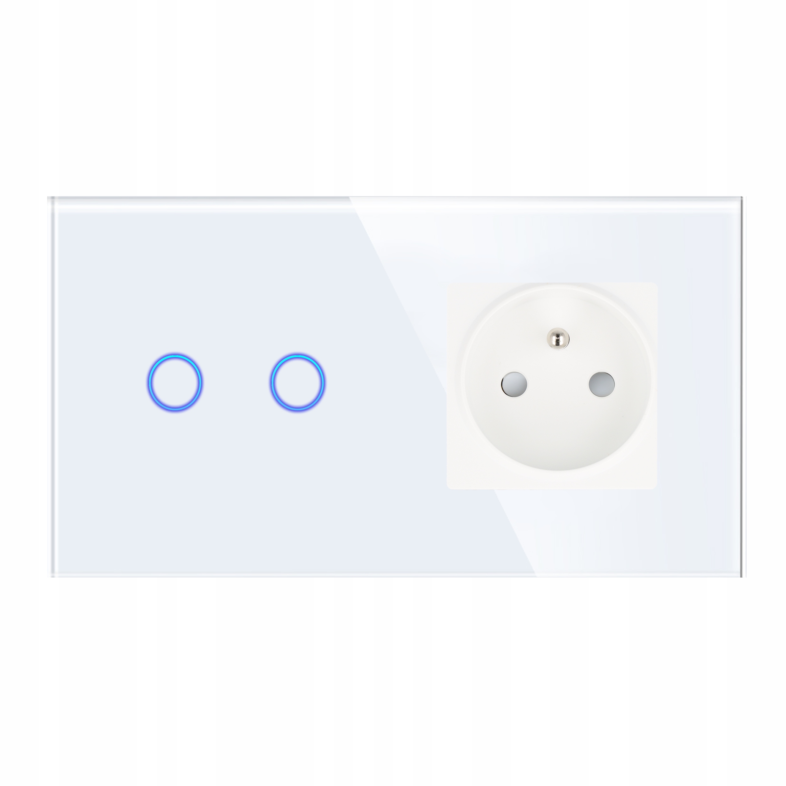 Zásuvka S Dotykovým Vypínačem Dvojitá Zásuvka Bílá S N 2G1F Dvě Plechovky