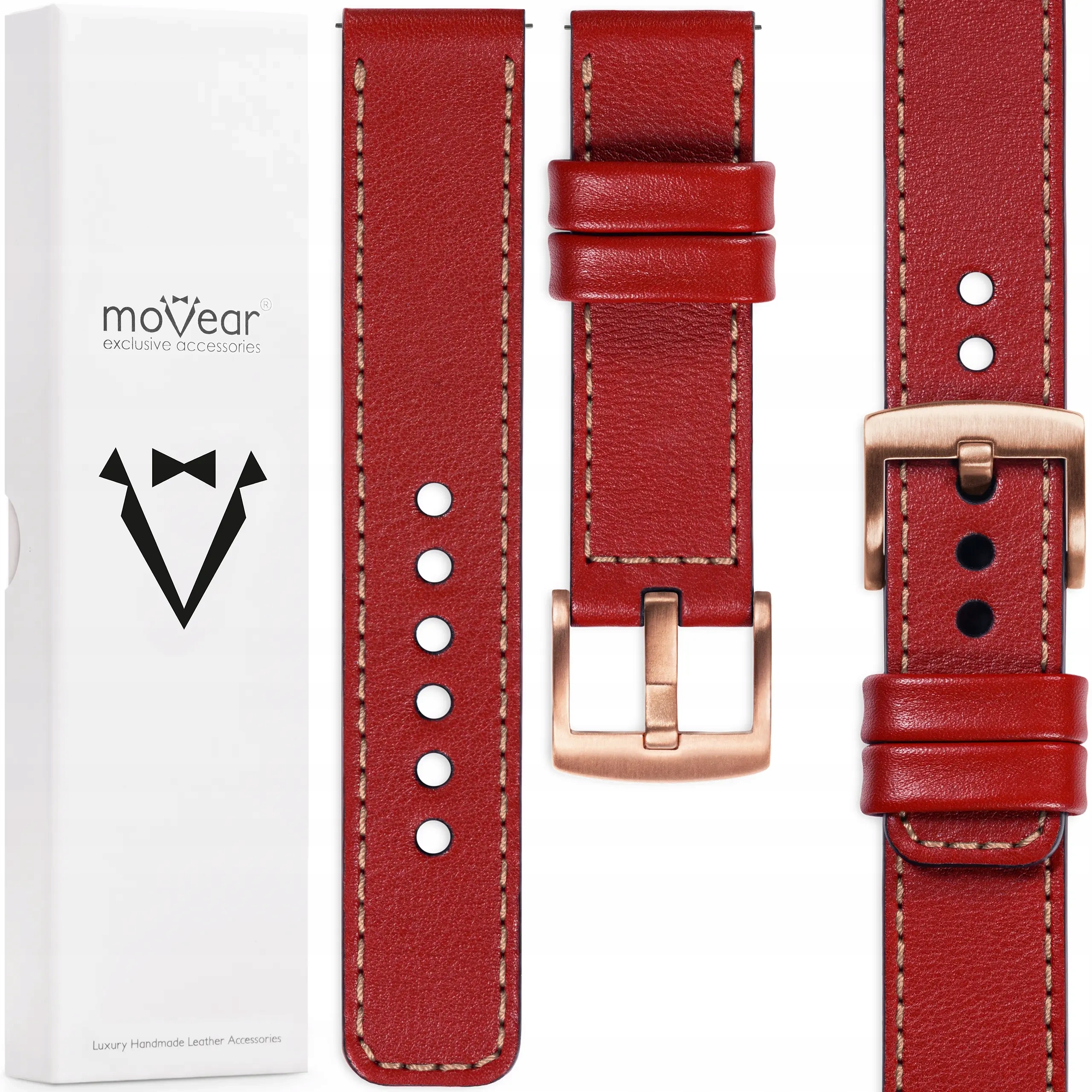 Pásek 18 mm pro prémiové hodinky, exkluzivní kožený Polský Movear