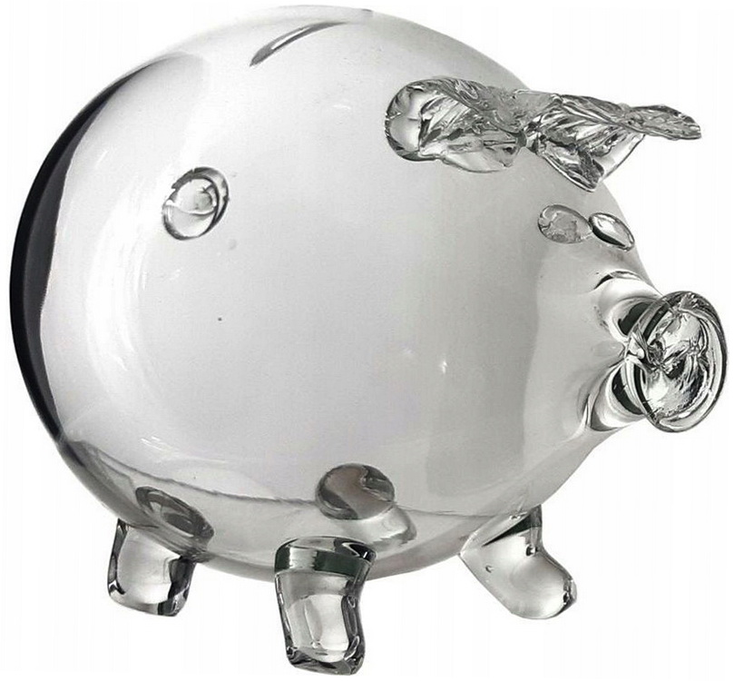 КРАСИВАЯ СТЕКЛЯННАЯ БОЛЬШАЯ КОПИЛКА ТОЛСТОЕ СТЕКЛО