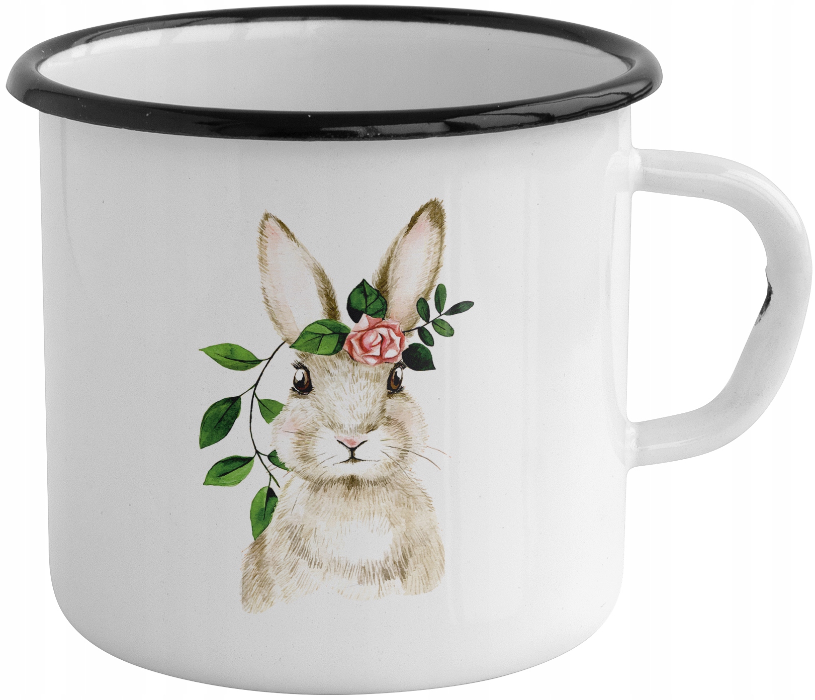 KUBEK GARNUSZEK EMALIOWANY WIELKANOC WIOSNA ZAJĄC