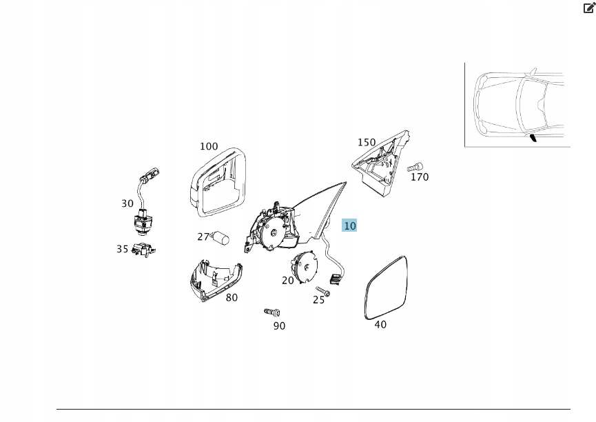 RAMA LUSTERKA LEWA MERCEDES A2048104176