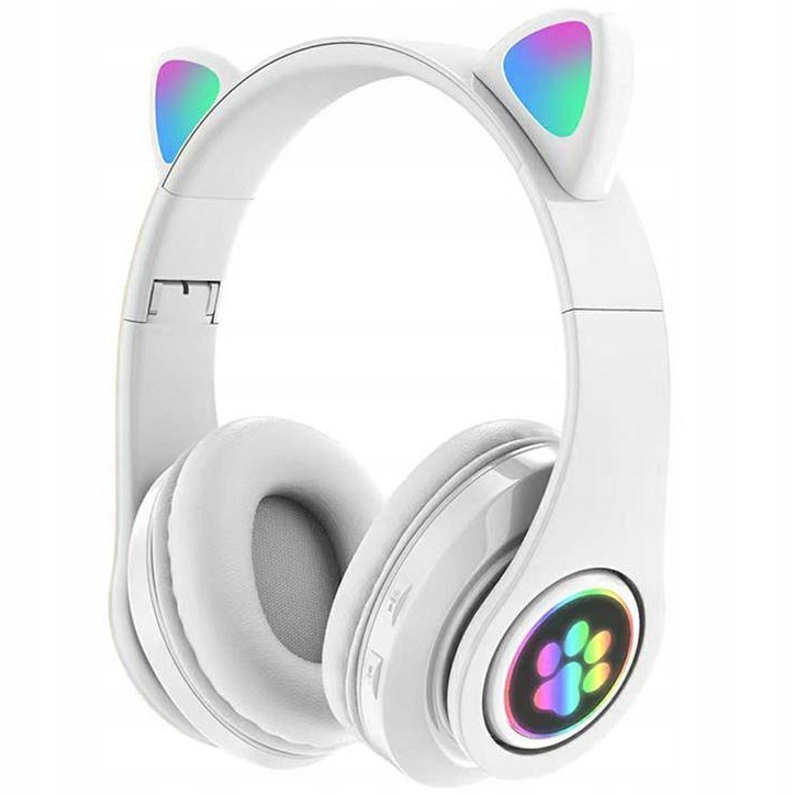 

Słuchawki Bluetooth 5.0 Fm składane Led Uszy Kota