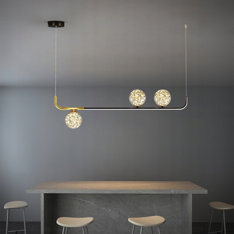 zlatá černá lampa do jídelny, lustr stropní svítidlo dálkový ovladač