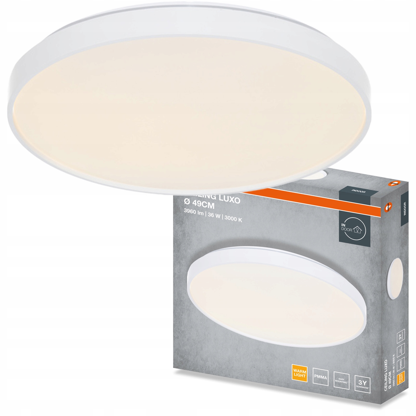 Stropní Svítidlo Led nástěnné svítidlo 36W 1980lm 3000K Kulatý bílé Luxo Osram