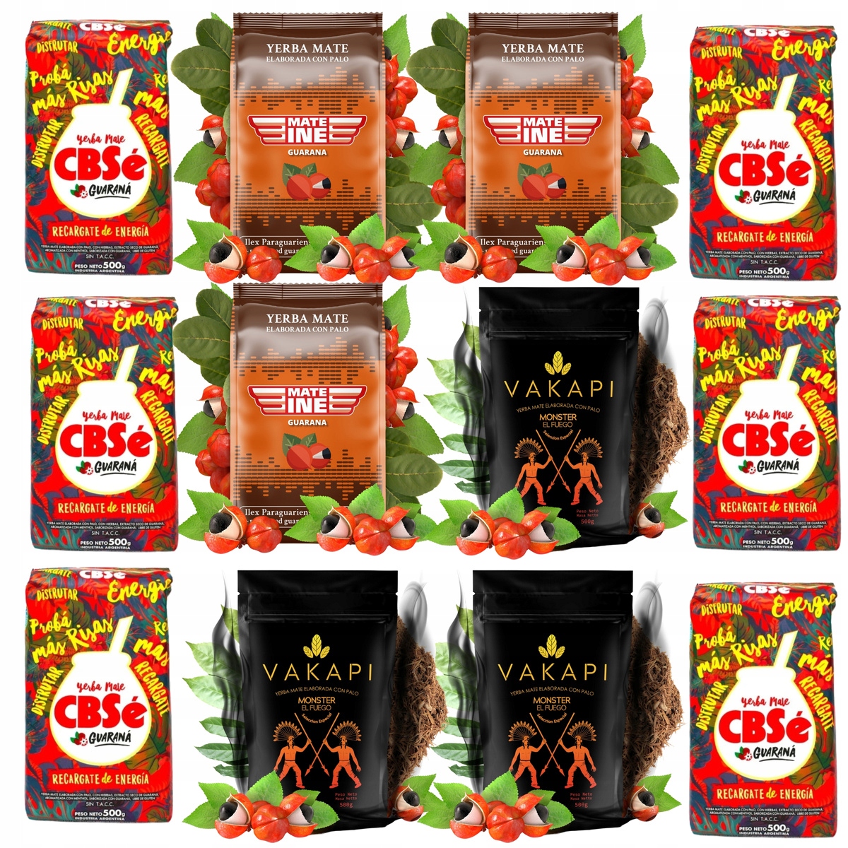 Sada Yerba Mate CBSe Vakapi Mateine Nejsilnější Elaborada 12x500g 6kg