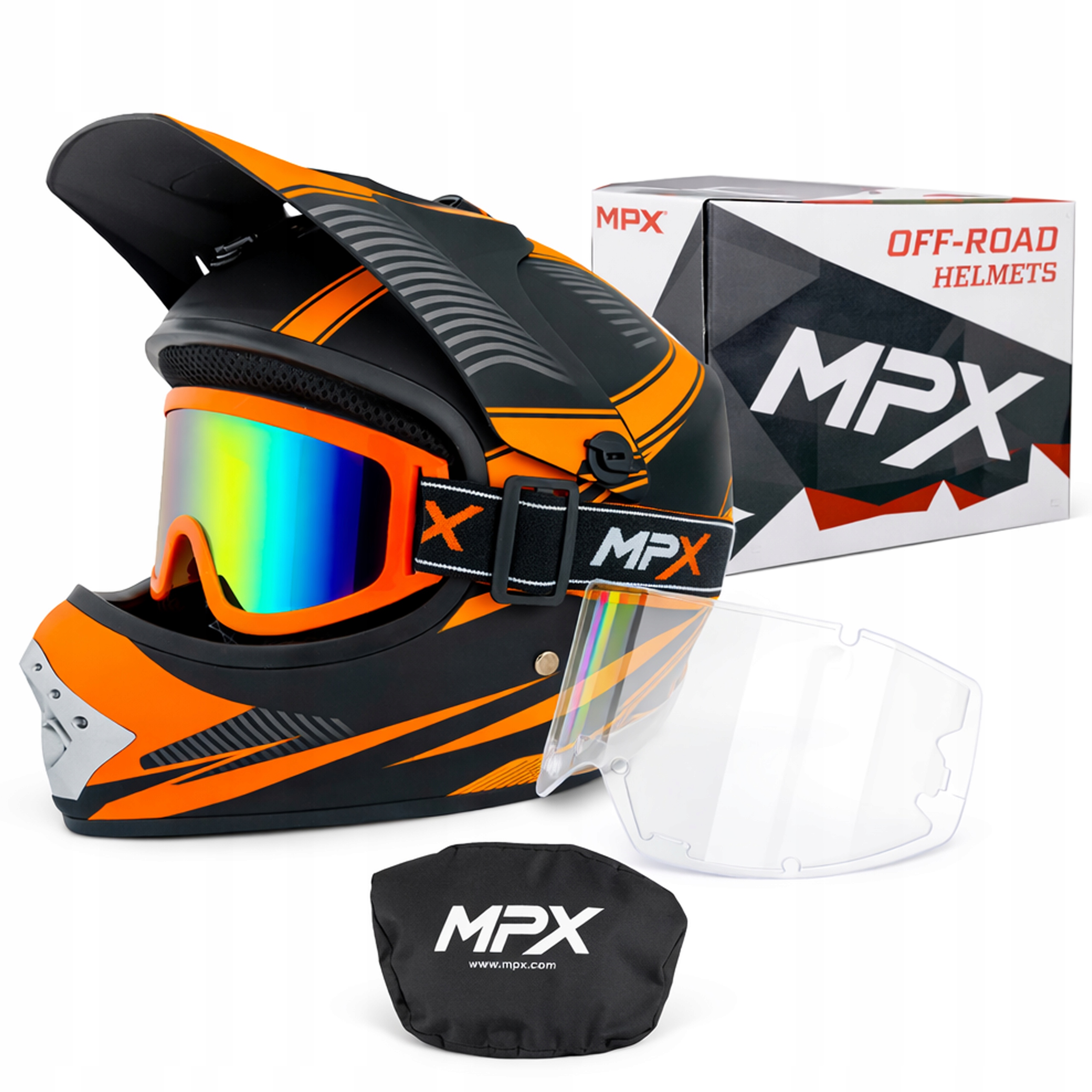 Kask Cross dziecięcy Gogle Enduro Quad Atv Bmx Cross Hulajnoga S 53-54 cm