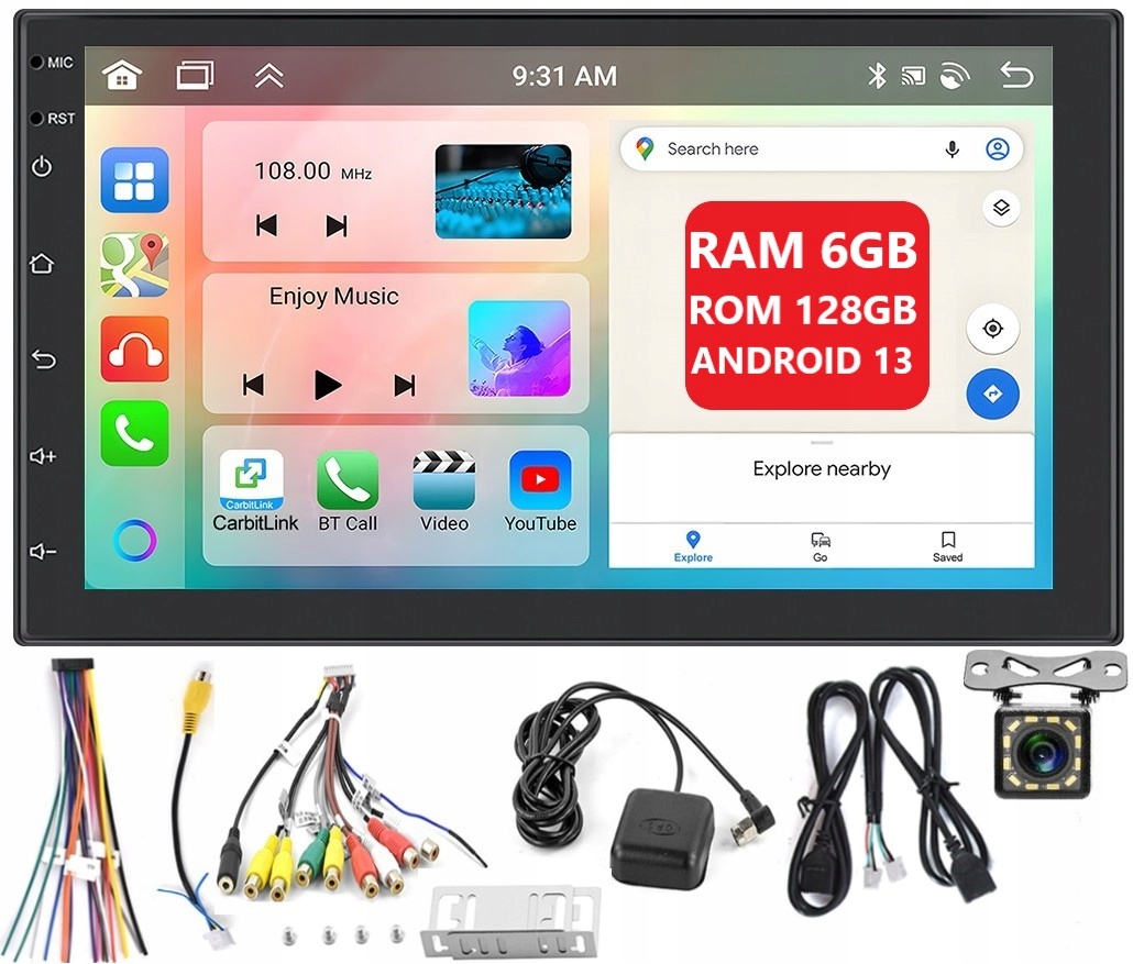 Autorádio Allnoel A3565 Carplay Android Auto 2-DIN