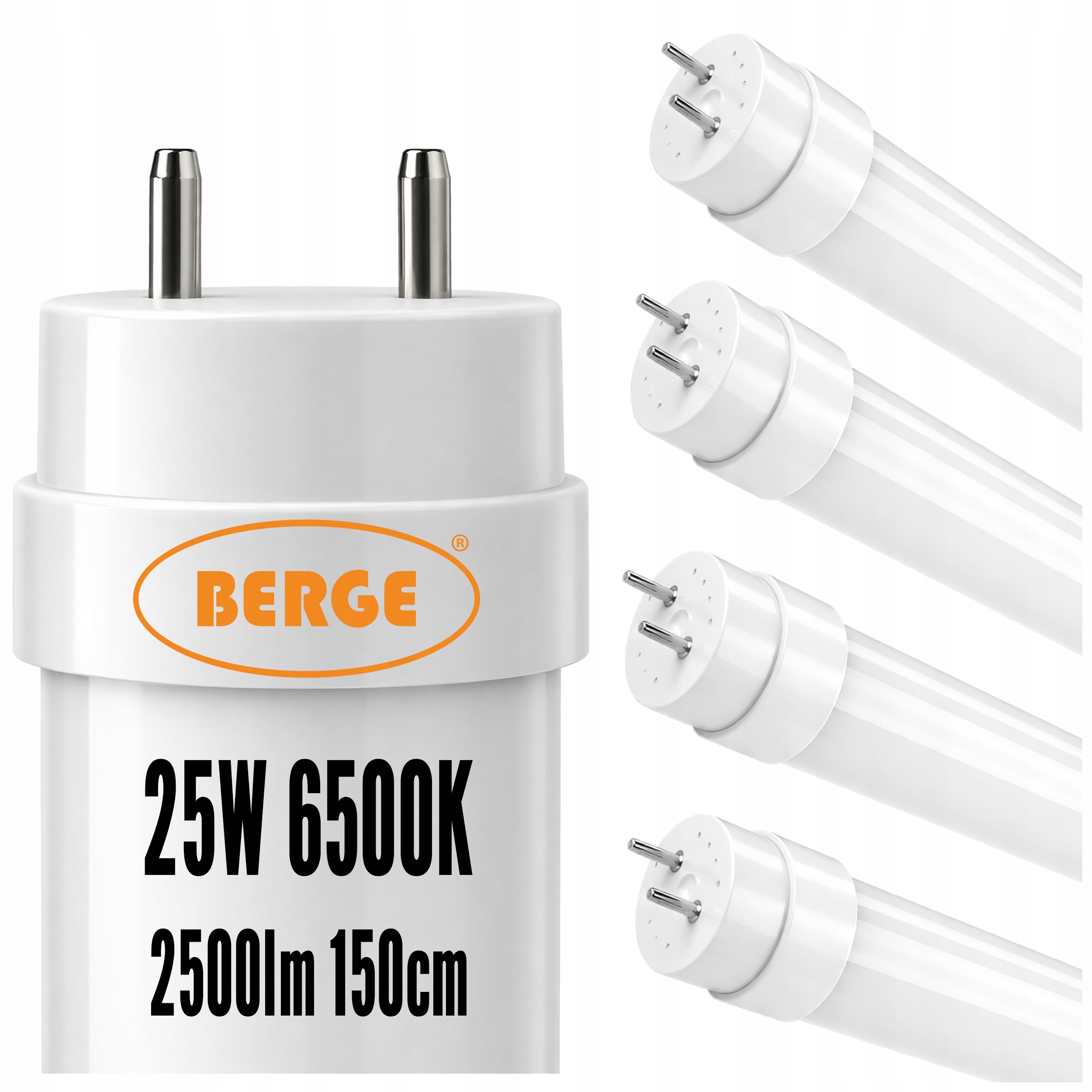 4x Tuba LED zářivka 150cm T8 25W 2500lm 6500K silné studené světlo G13