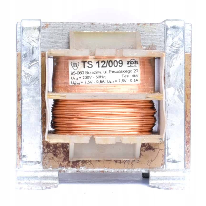 TS 12/009 2x7,5V-2x0,8A TRANSFORMATOR SIECIOWY