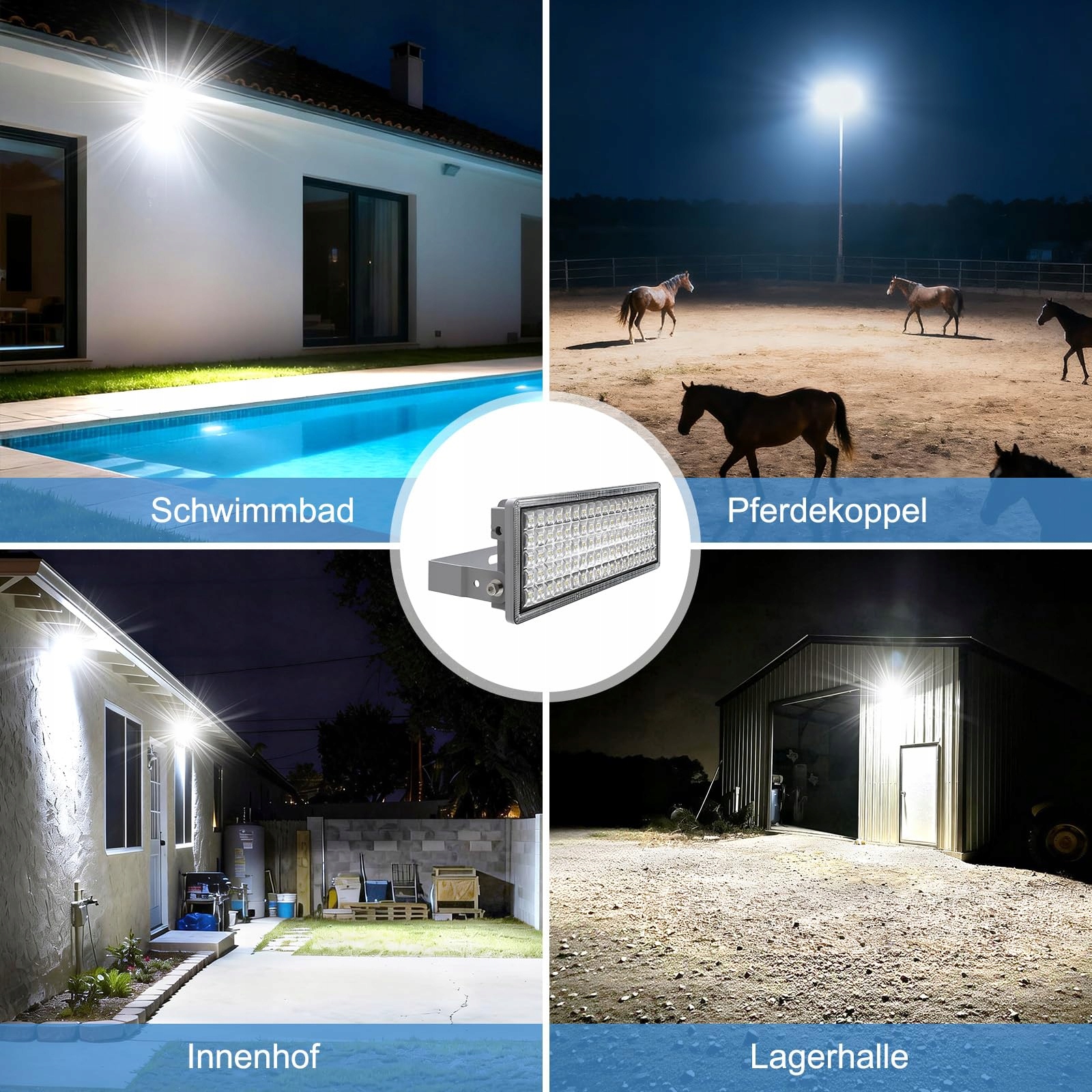 Naświetlacz LED 100W 14000lm 6500K IP67 Regulowany Ogród Garaż POWFUL — miniatura 6