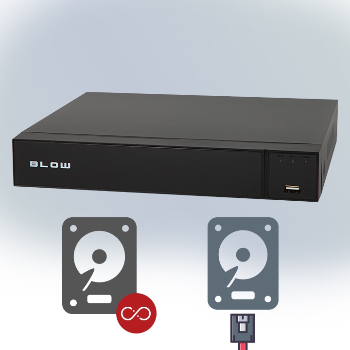 Rejestrator monitoringu analogowy do 4 kamer hybryda 5in1 XVR BLOW 5MP Marka Blow