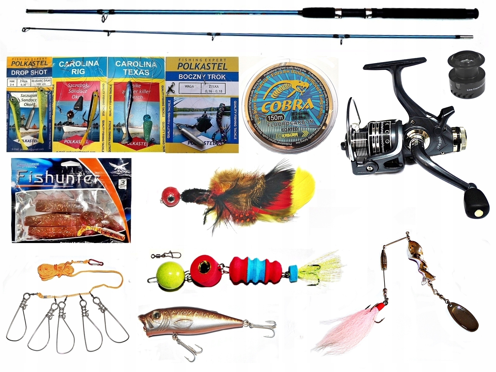 Zestaw Wędkarski Crocodile 240 Spinning Trolling.