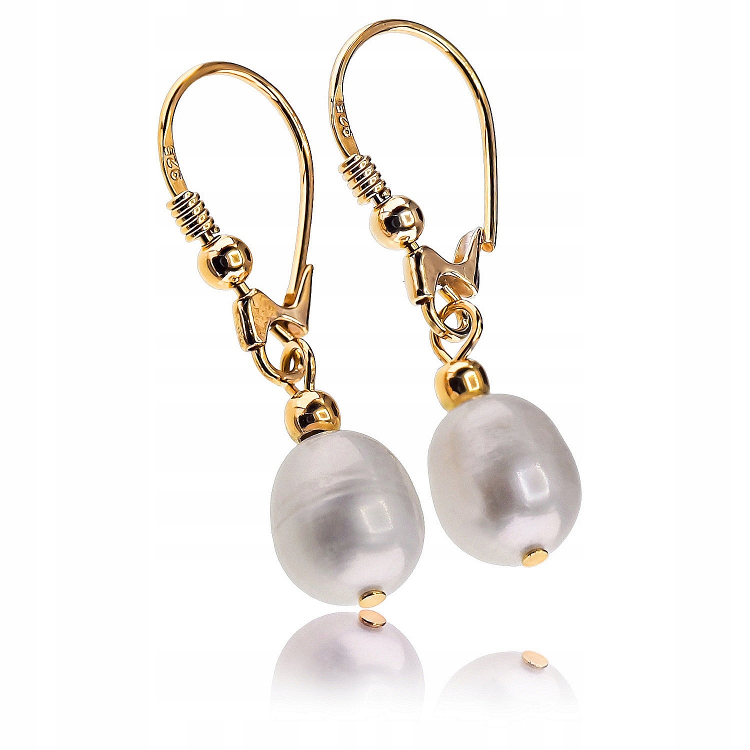 Pravé perly Výjimečné Náušnice Zlaté Stříbro