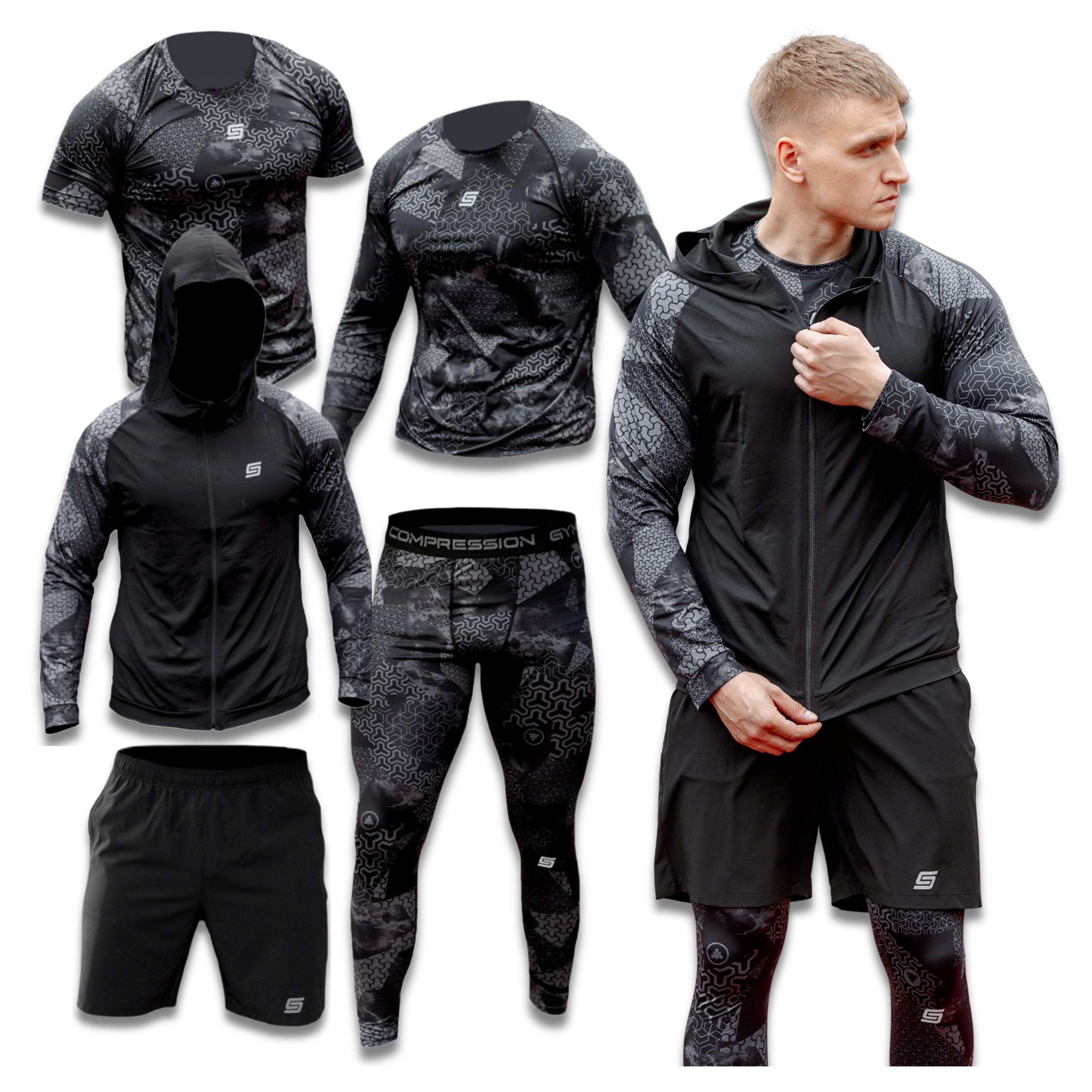 Komplet Treningowy Mma Koszulka Spodnie Termoaktywne M Kompresyjne 5w1