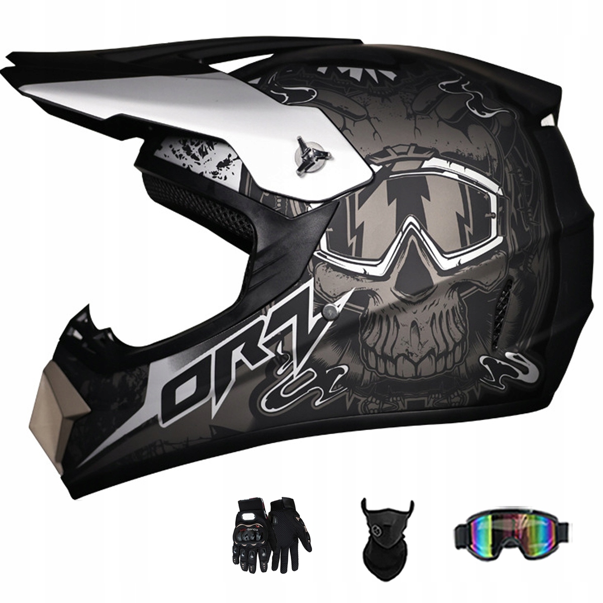 Motocyklová Přilba Crossová Lehká Enduro Quada Brýle Rukavice Maska L