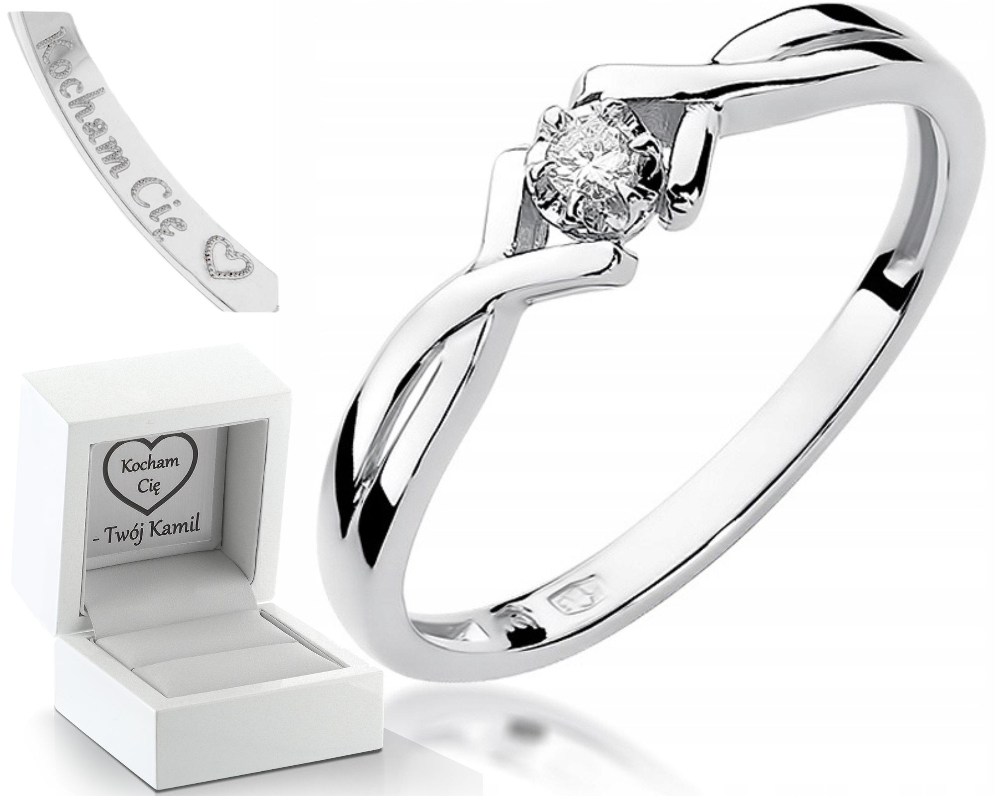 Prstýnek S Briliantem, Bílé Zlato, Gravírování Gartis