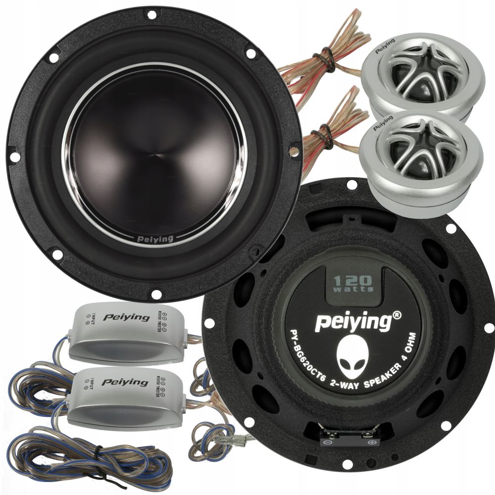 ZESTAW GŁOŚNIKI SAMOCHODOWE 6,5 TWEETERY ZWROTNICE