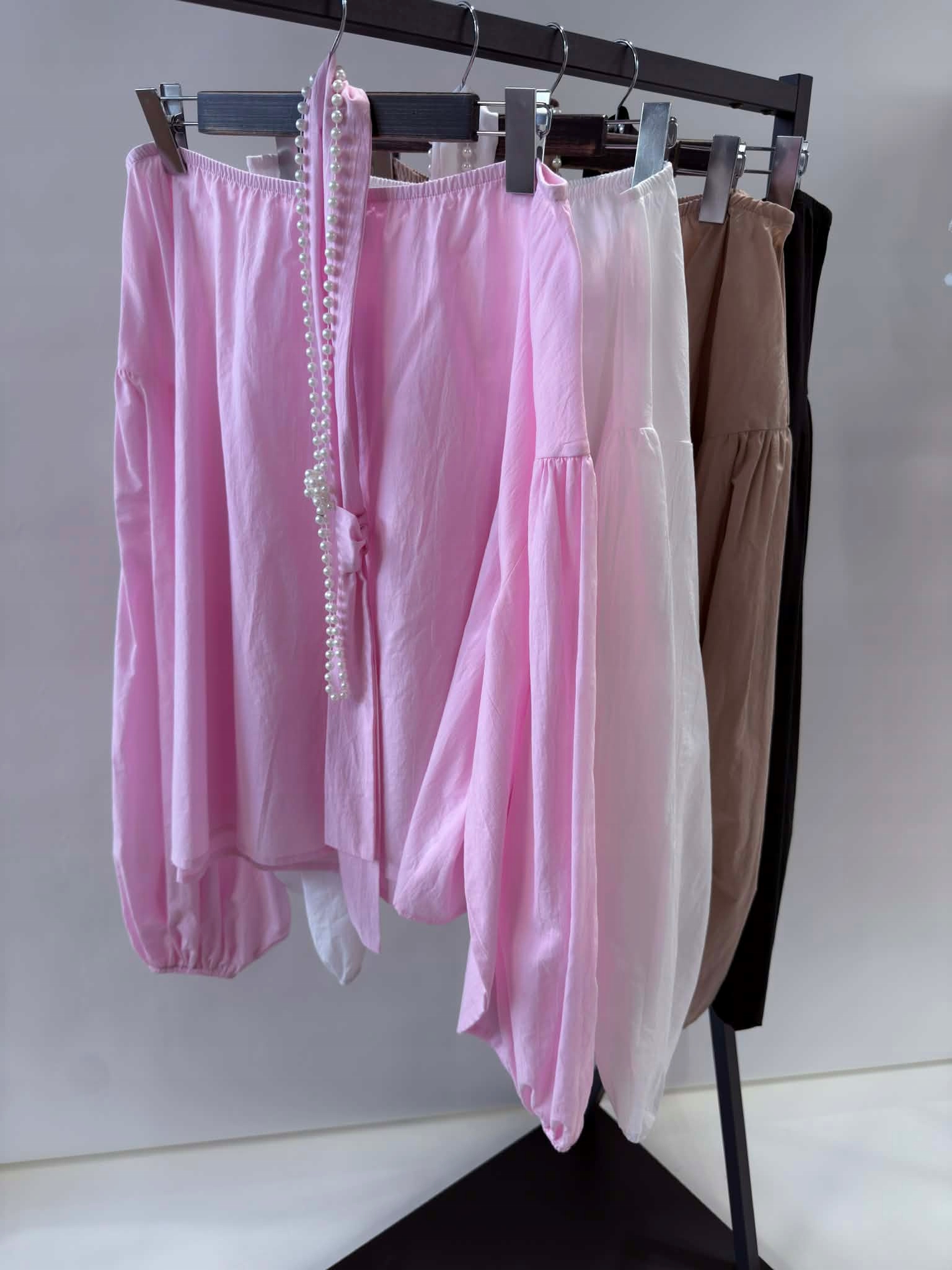 By O La La...! Boho Halenka S Kravatou A Náhrdelníkem, Béžová, Univerzální