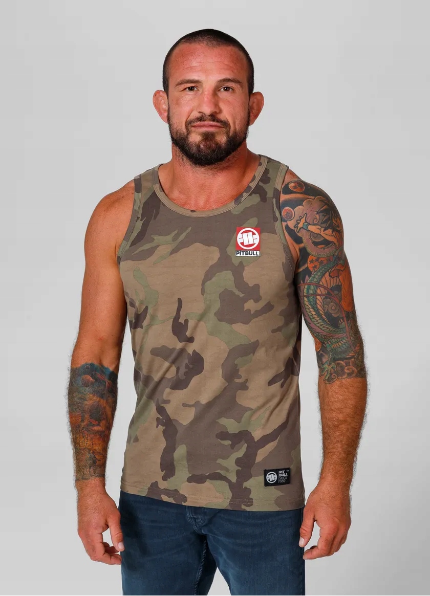 Tank Top męski Pit Bull Slim Fit Small Hilltop - Woodland Camo r. M Marka Pitbull