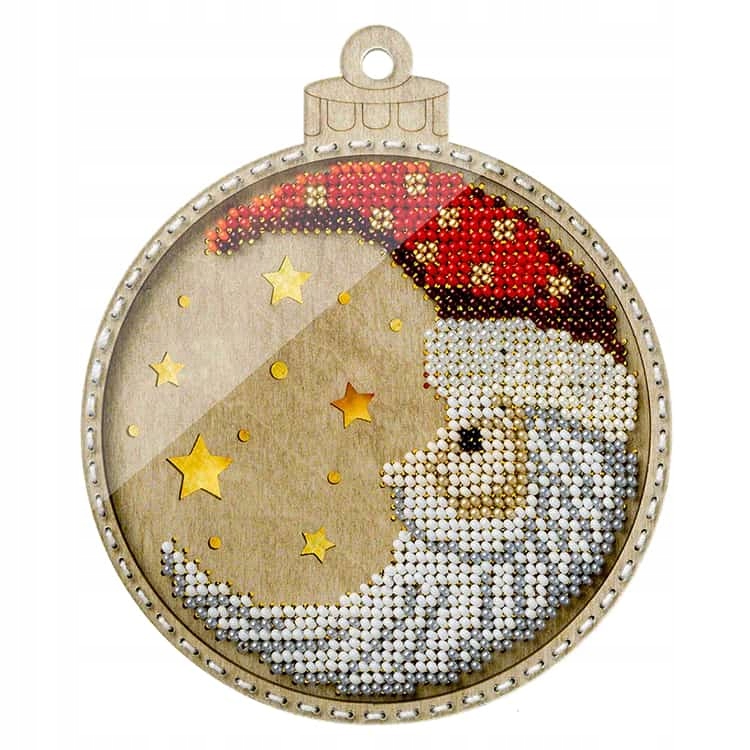 Korálková výšivka Vyšívací sada na překližce Bombička s Mikulášem