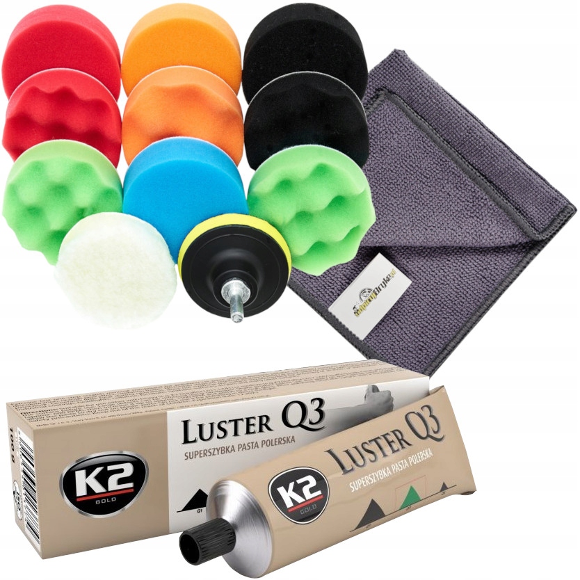 

Zestaw K2 Luster Q3 100G + Gąbki Pady Polerskie 80